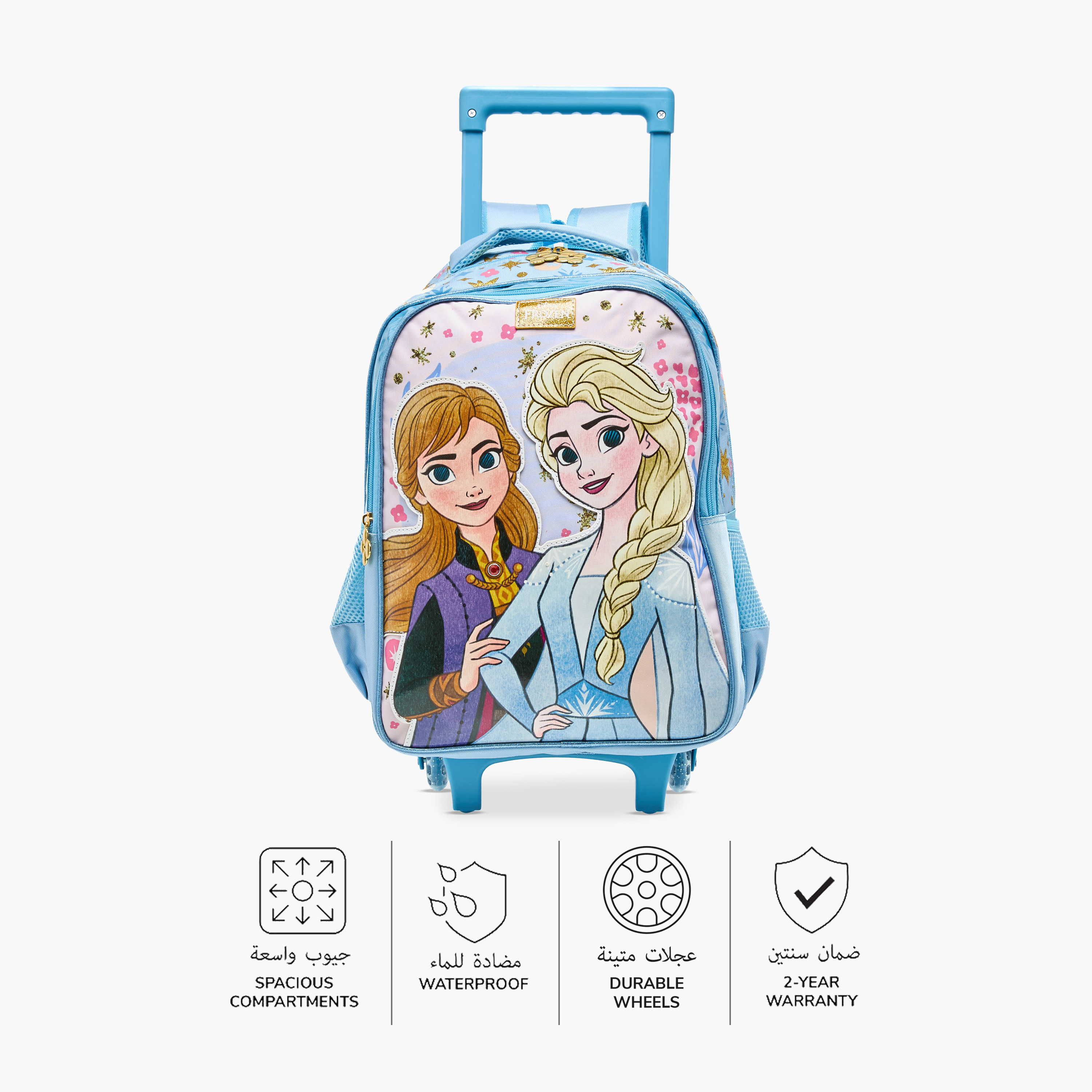 Frozen Print Trolley Backpack with Retractable Handle - 16 inches-cpkids-backtoschool-schoolbagsandbackpacks-trolleybags-image-4