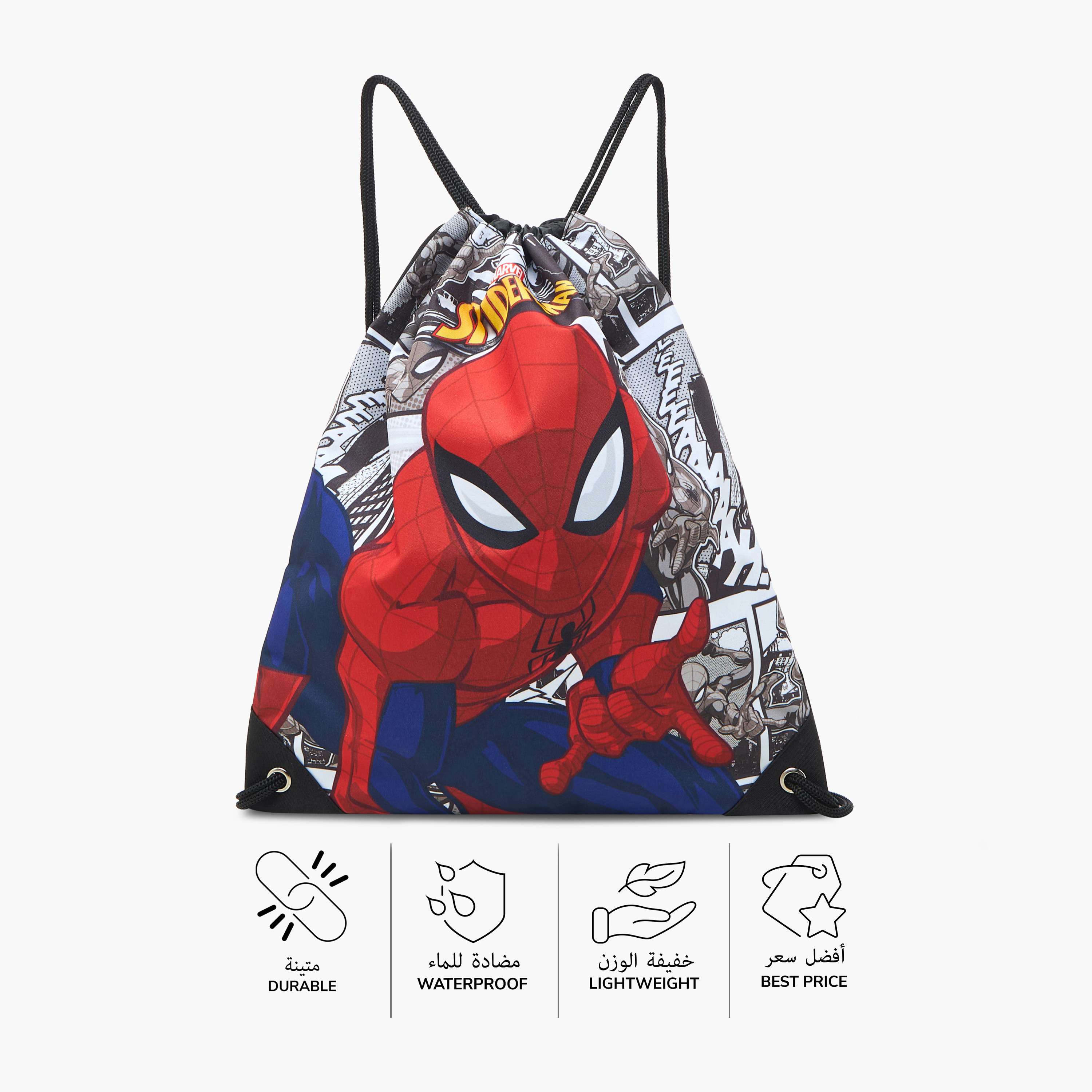 Spider-Man Print Drawstring Bag-boys-accessories-bagsandbackpacks-image-4