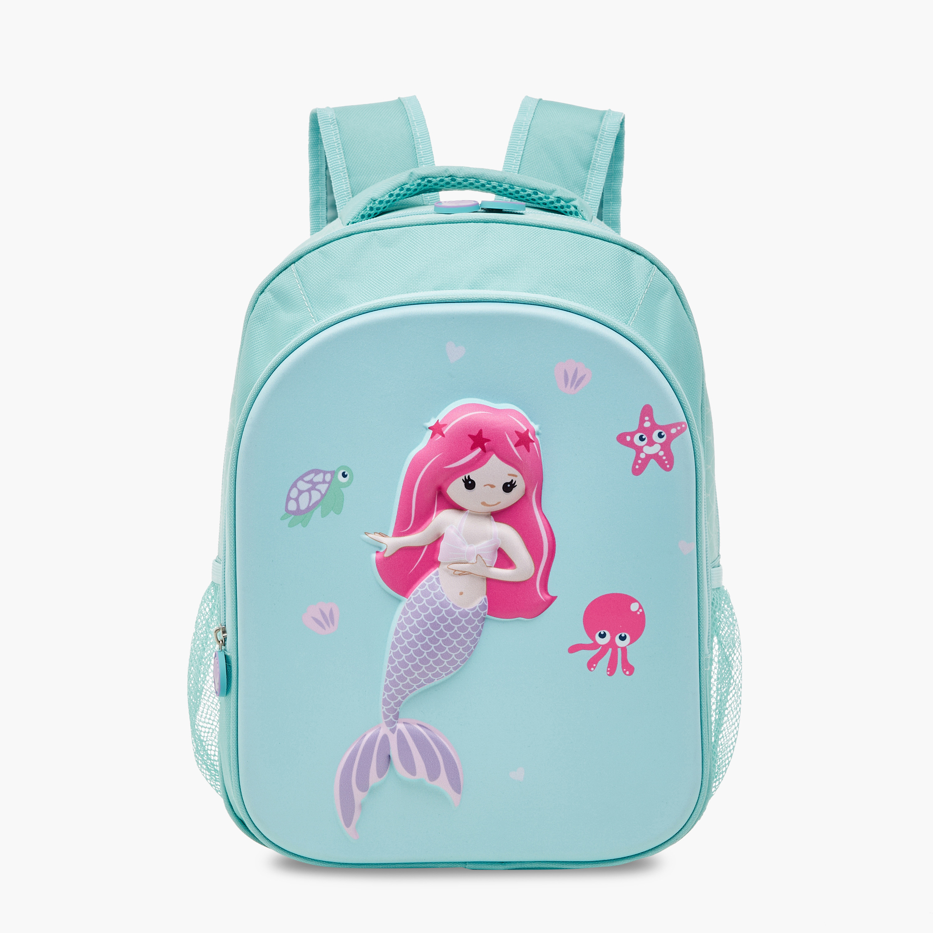 Buy Juniors Mermaid Embossed Backpack with Adjustable Strap with Zip Closure 14 inches Online Babyshop Kuwait