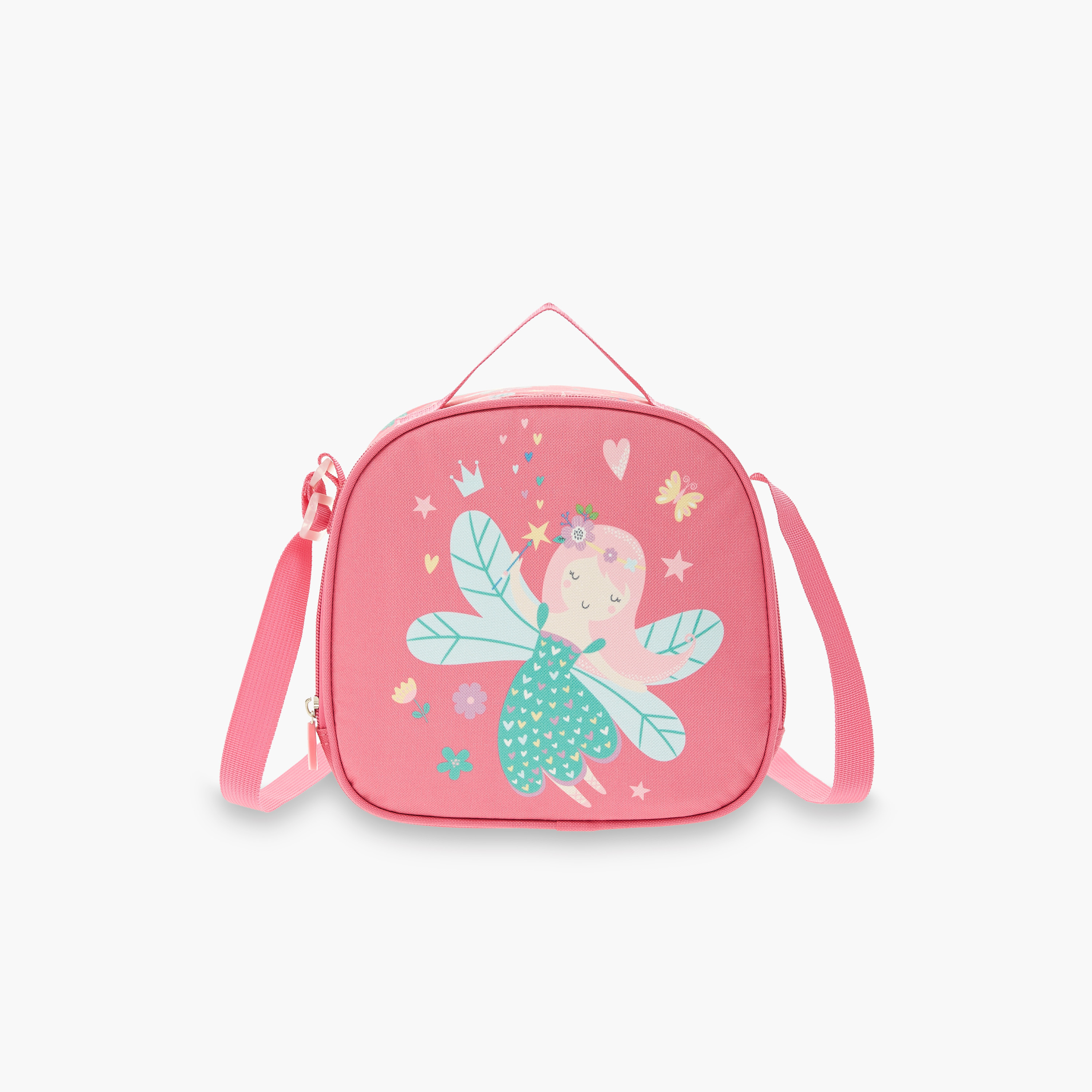 Juniors Fairy Print Lunch Bag with Zip Closure and Adjustable Strap-school-lunchessentials-lunchbags-image-1