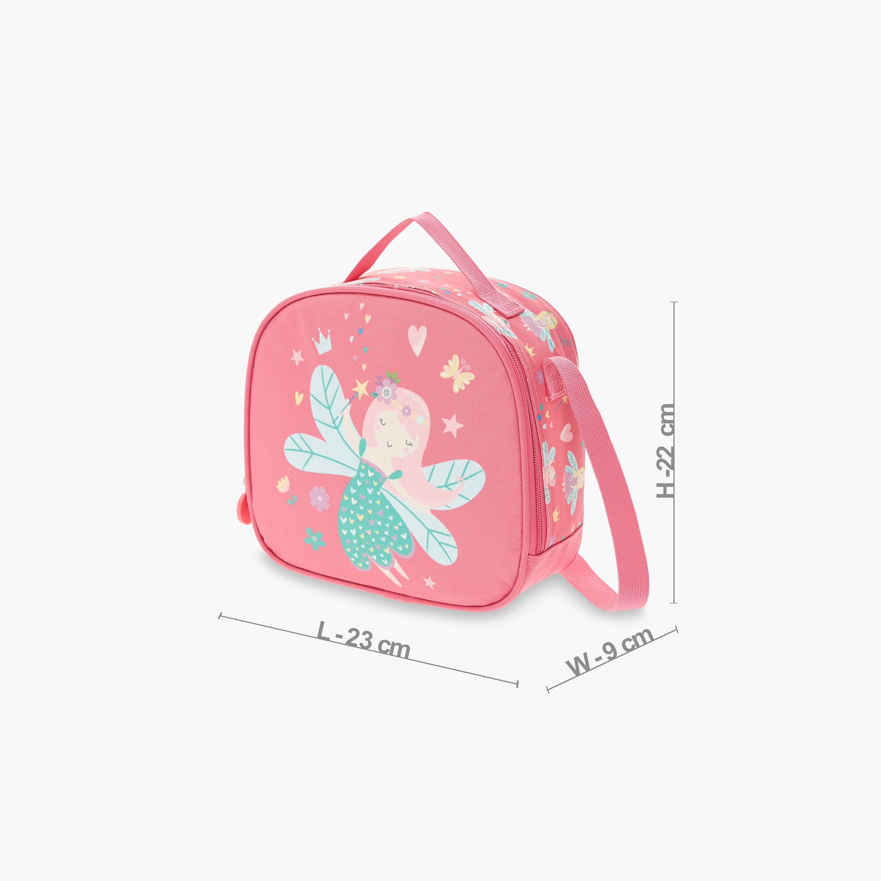 Juniors Fairy Print Lunch Bag with Zip Closure and Adjustable Strap-school-lunchessentials-lunchbags-image-2