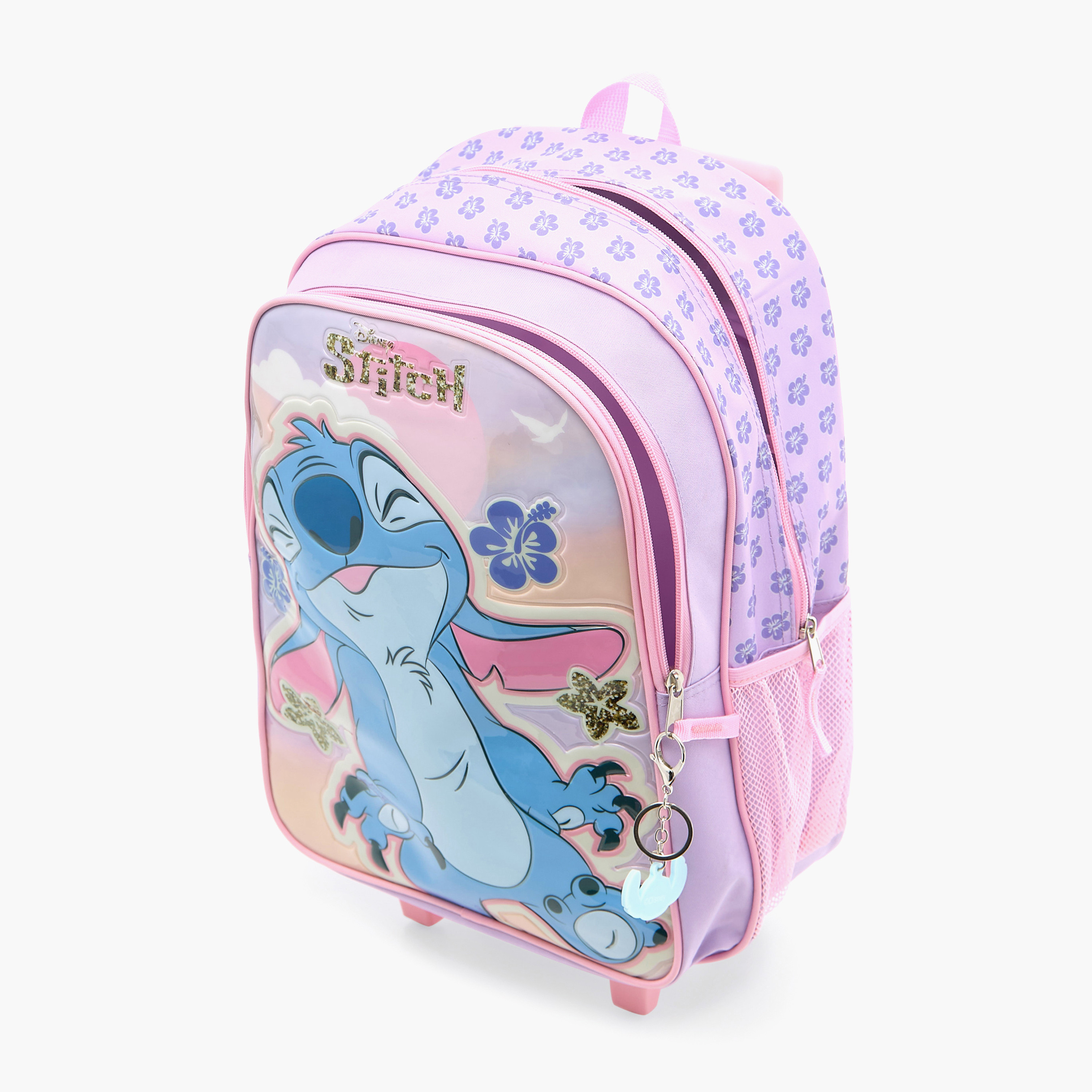 Disney Stitch Print Trolley Backpack with Lunch Bag and Pencil Pouch - 16 inches-school-bagsandbackpacks-trolleybags-image-12