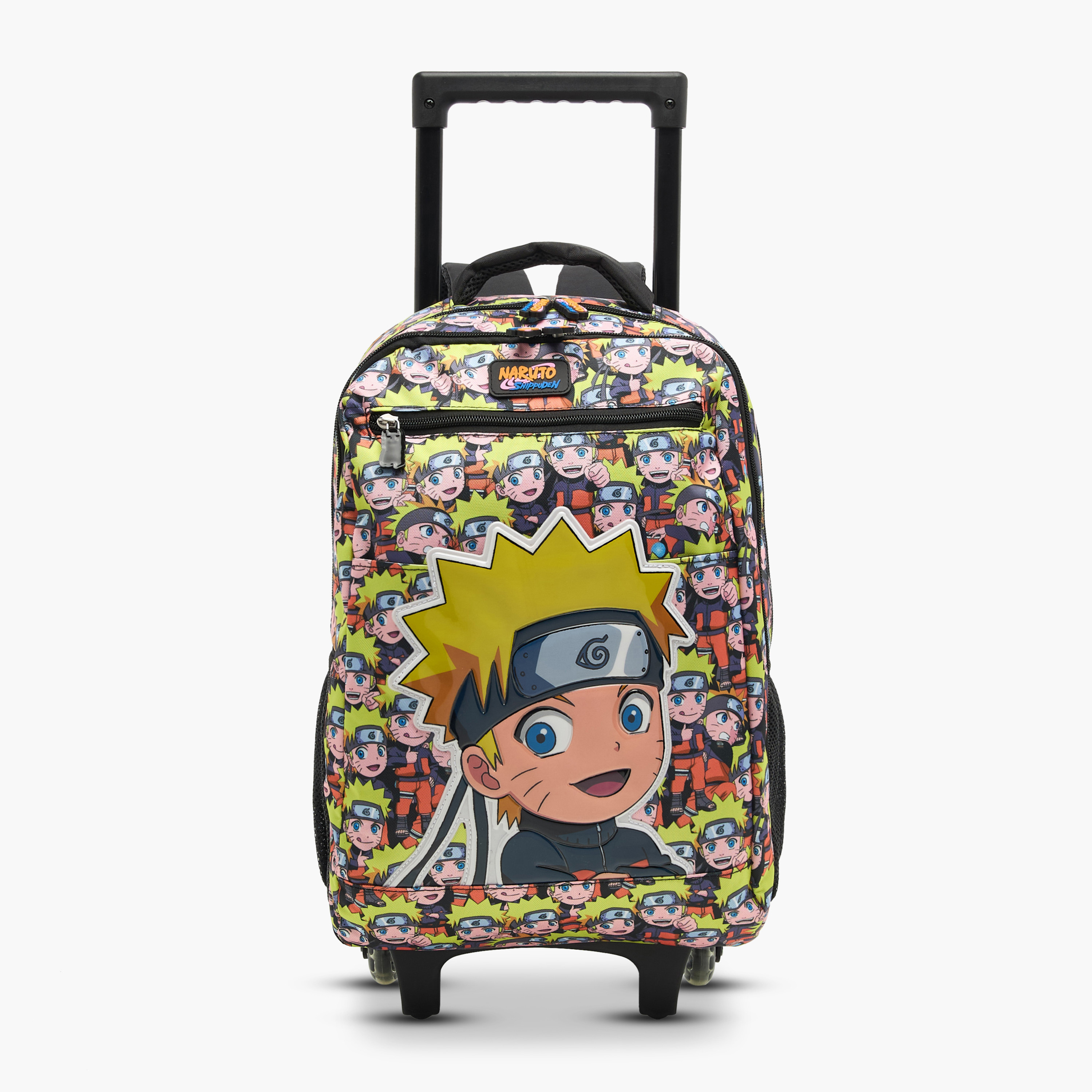 TV Tokyo Naruto Print Trolley Backpack with Retractable Handle and Wheels - 16 inches-school-bagsandbackpacks-trolleybags-image-1