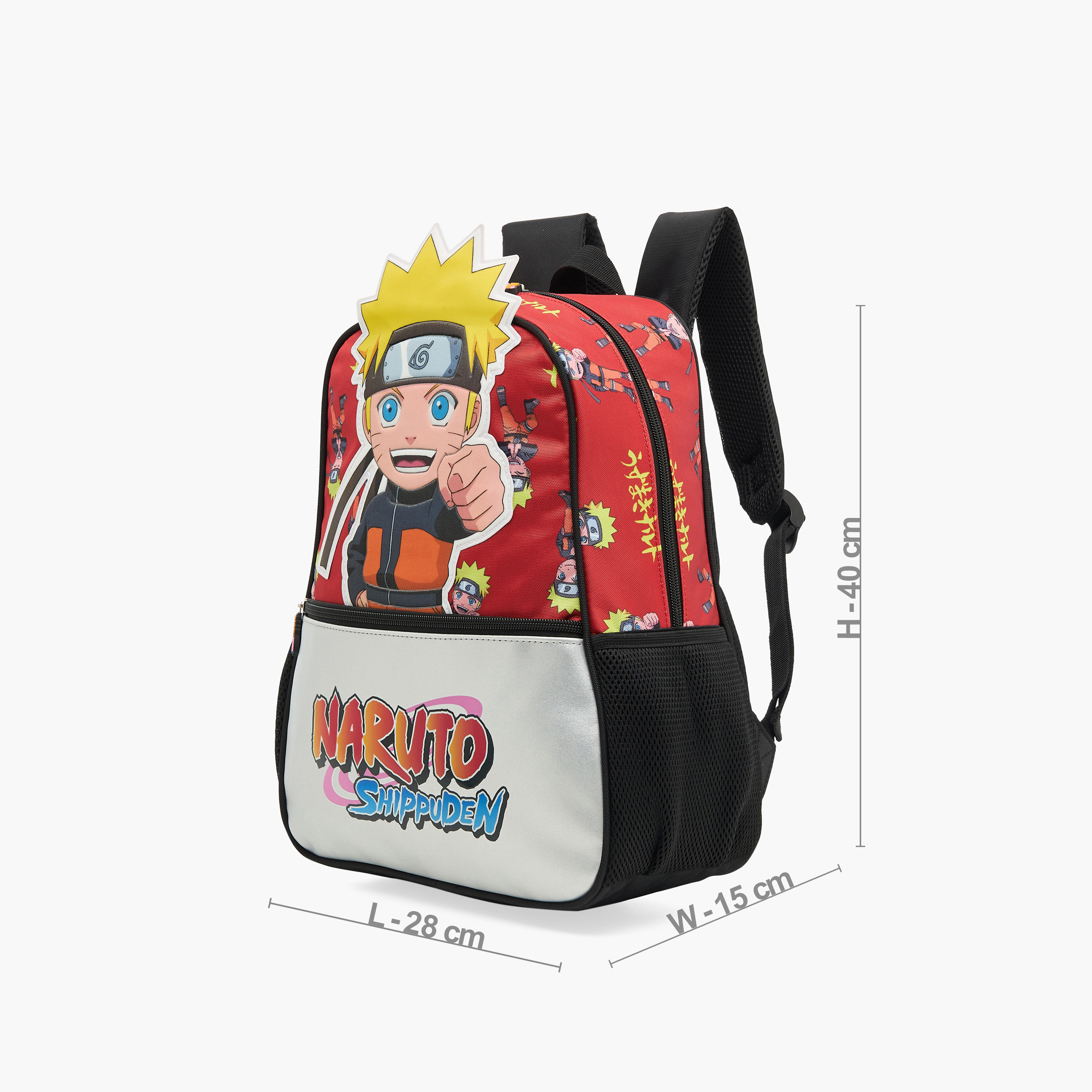 شنطة ظهر بسحّاب إغلاق وحمّالات قابلة للتعديل وطبعات نارتو- 14 بوصة-school-bagsandbackpacks-backpacks-image-2