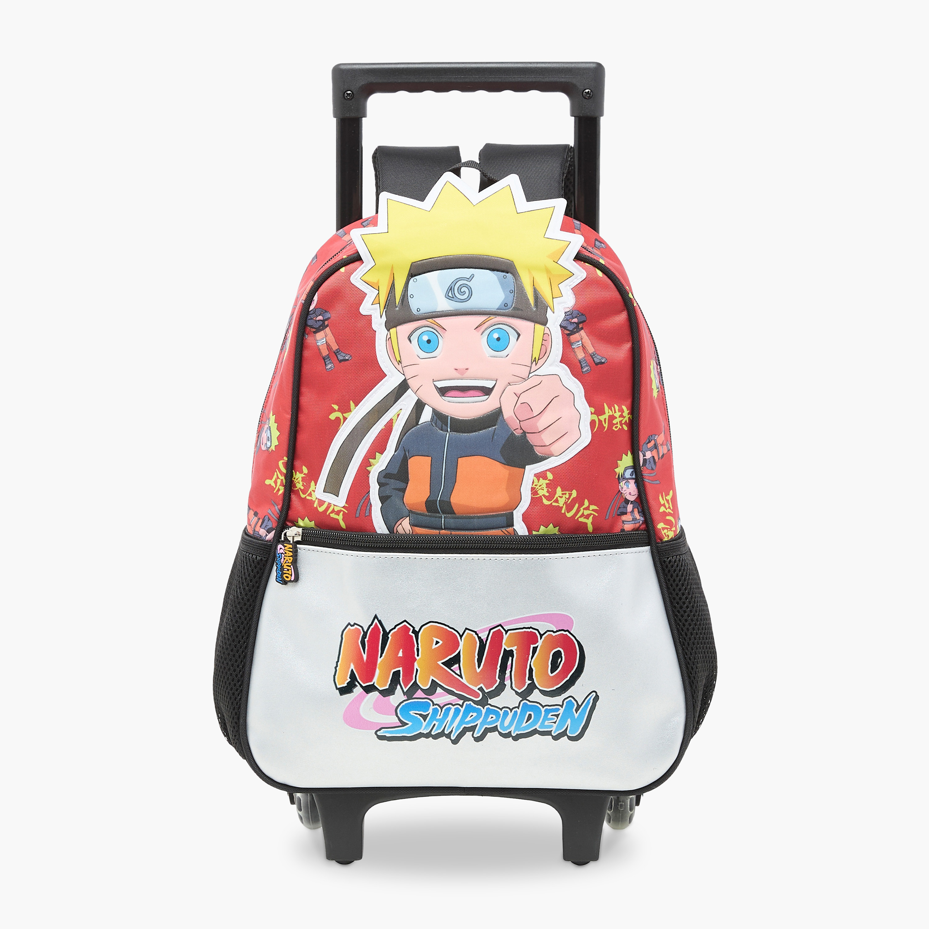 TV Tokyo Naruto Print Trolley Backpack with Retractable Handle - 14 inches-school-bagsandbackpacks-trolleybags-image-1