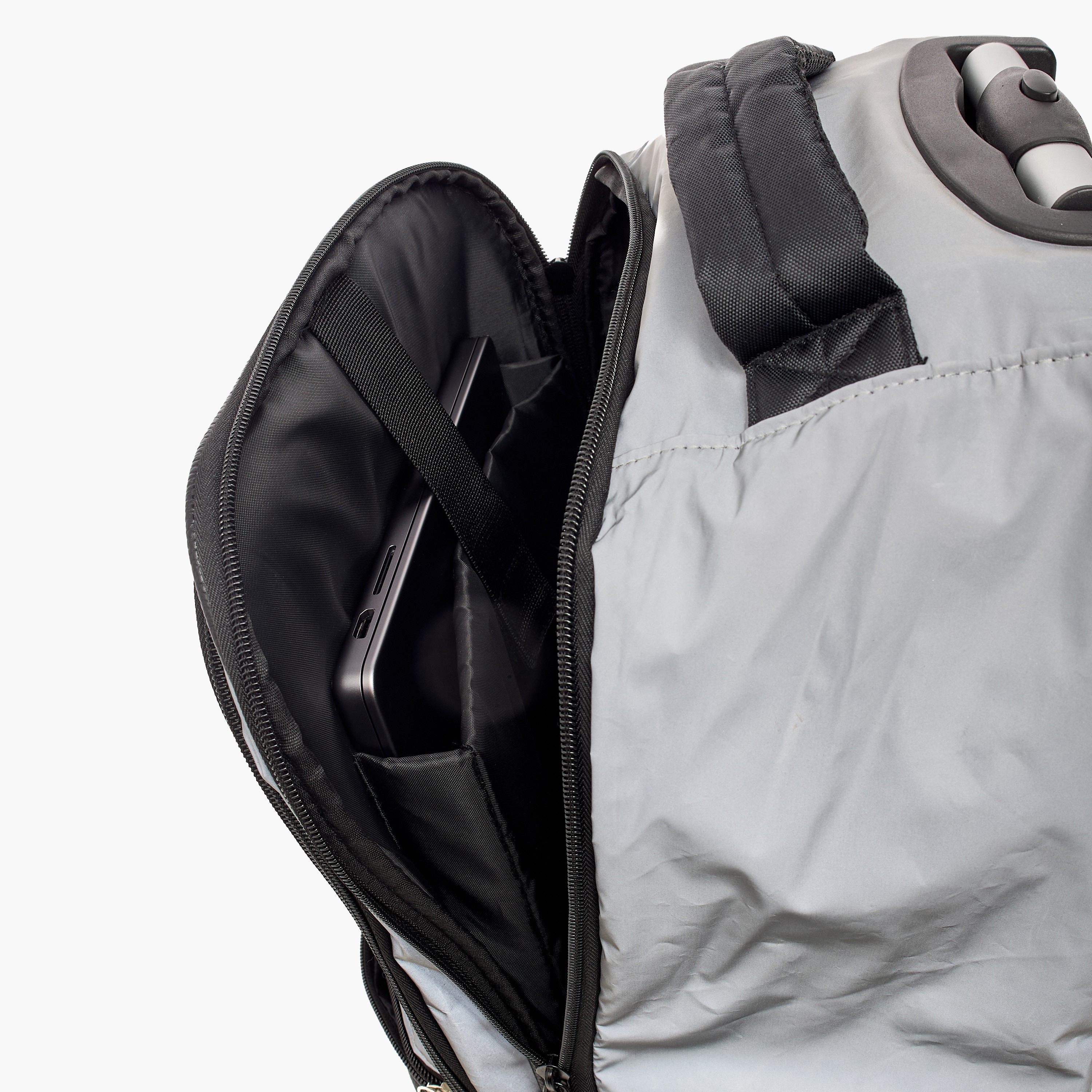 NASA Logo Print Big Wheel Trolley Backpack with Retractable Handle - 20 inches-school-bagsandbackpacks-trolleybags-image-12
