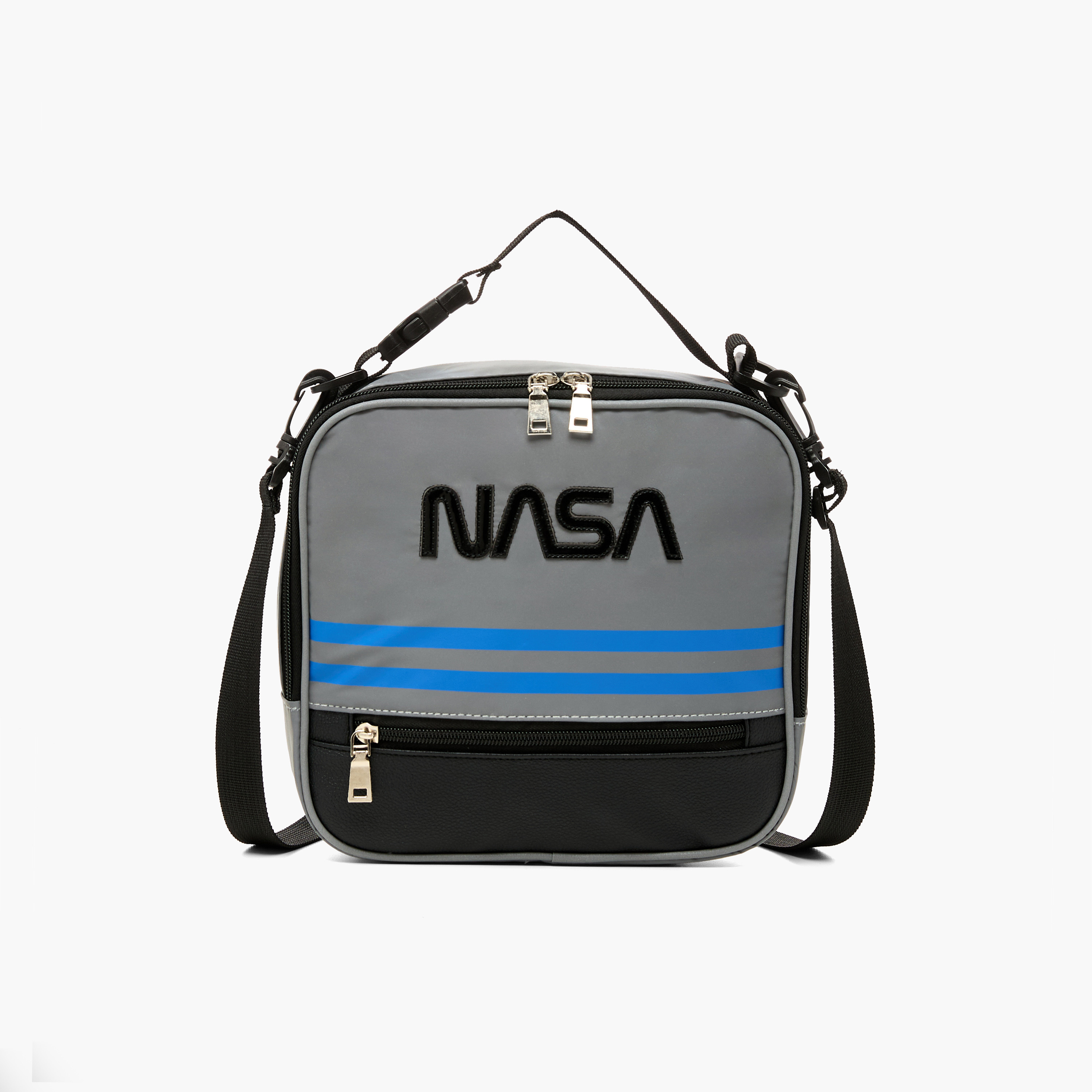 NASA Logo Detail Lunch Bag with Zip Closure