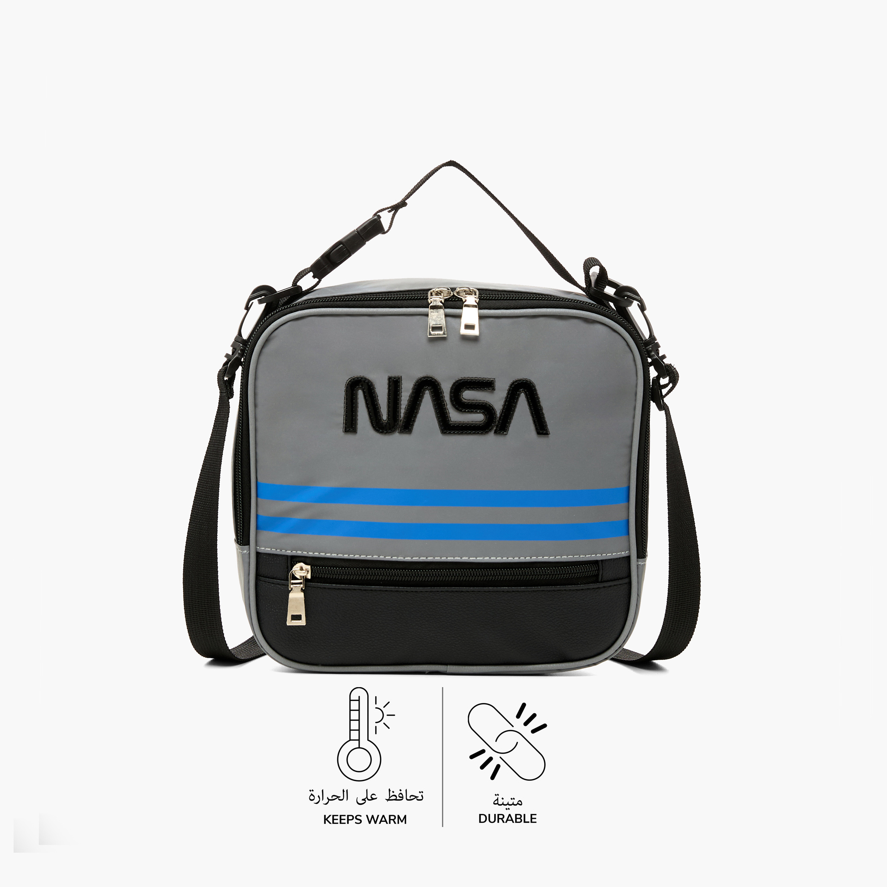 NASA Logo Detail Lunch Bag with Zip Closure