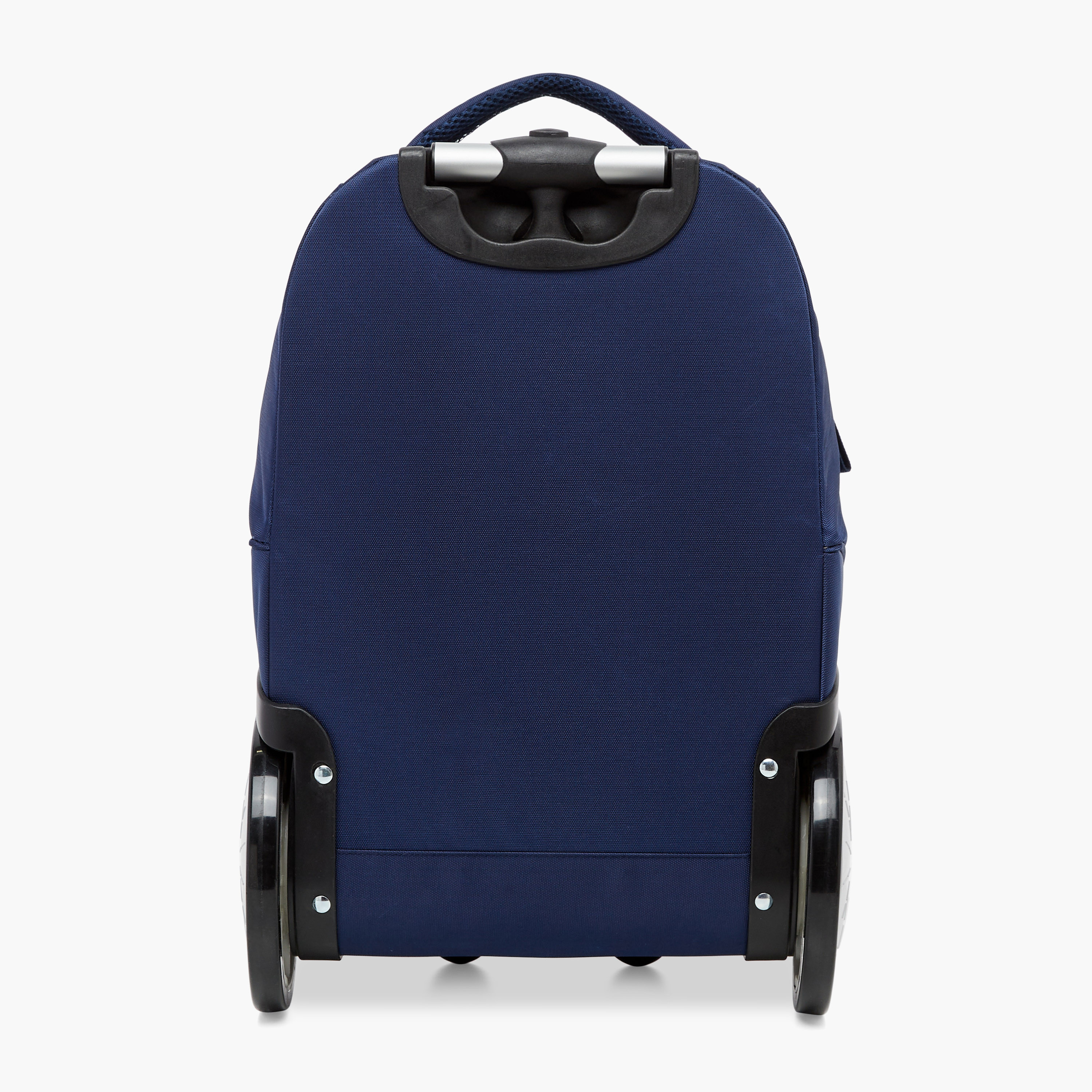 Paramount Patch Detail Trolley Bag with Retractable Handle and Zip Closure - 20 inches-school-bagsandbackpacks-trolleybags-image-3