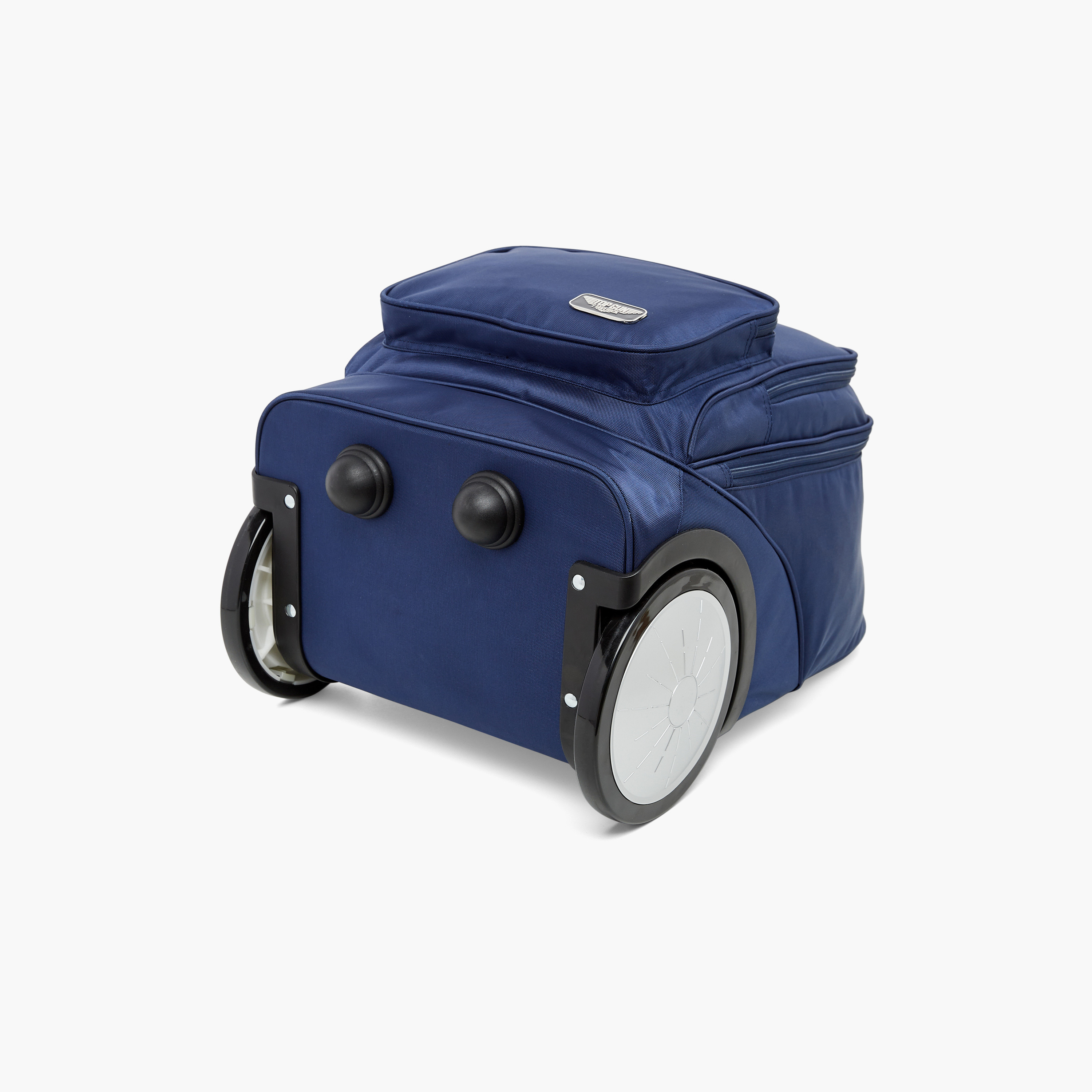 Paramount Patch Detail Trolley Bag with Retractable Handle and Zip Closure - 20 inches-school-bagsandbackpacks-trolleybags-image-9