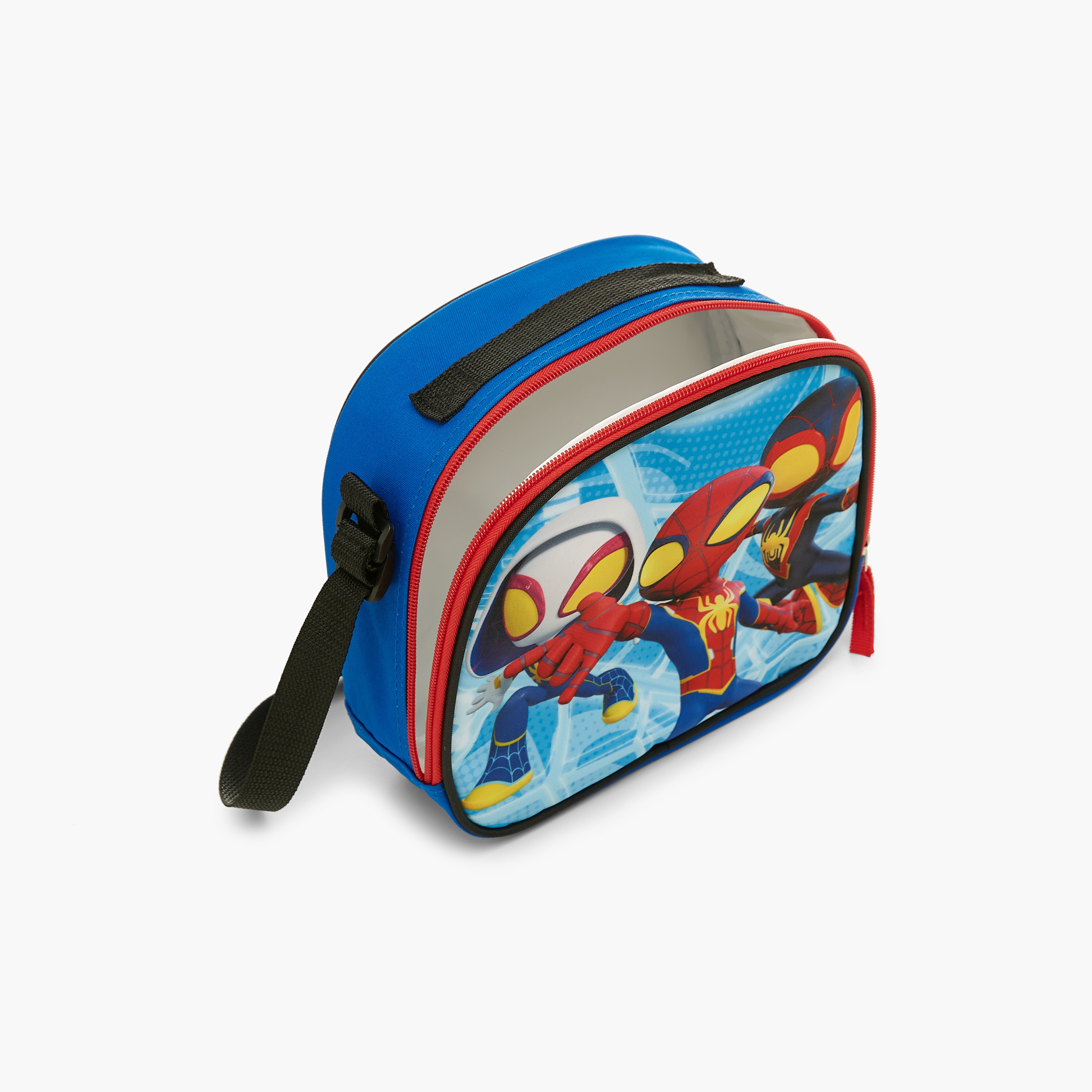 شنطة ظهر ترولي مقاس 13 بوصة بطبعات سبايدرمان مع شنطة غداء ومقلمة-school-bagsandbackpacks-trolleybags-image-14