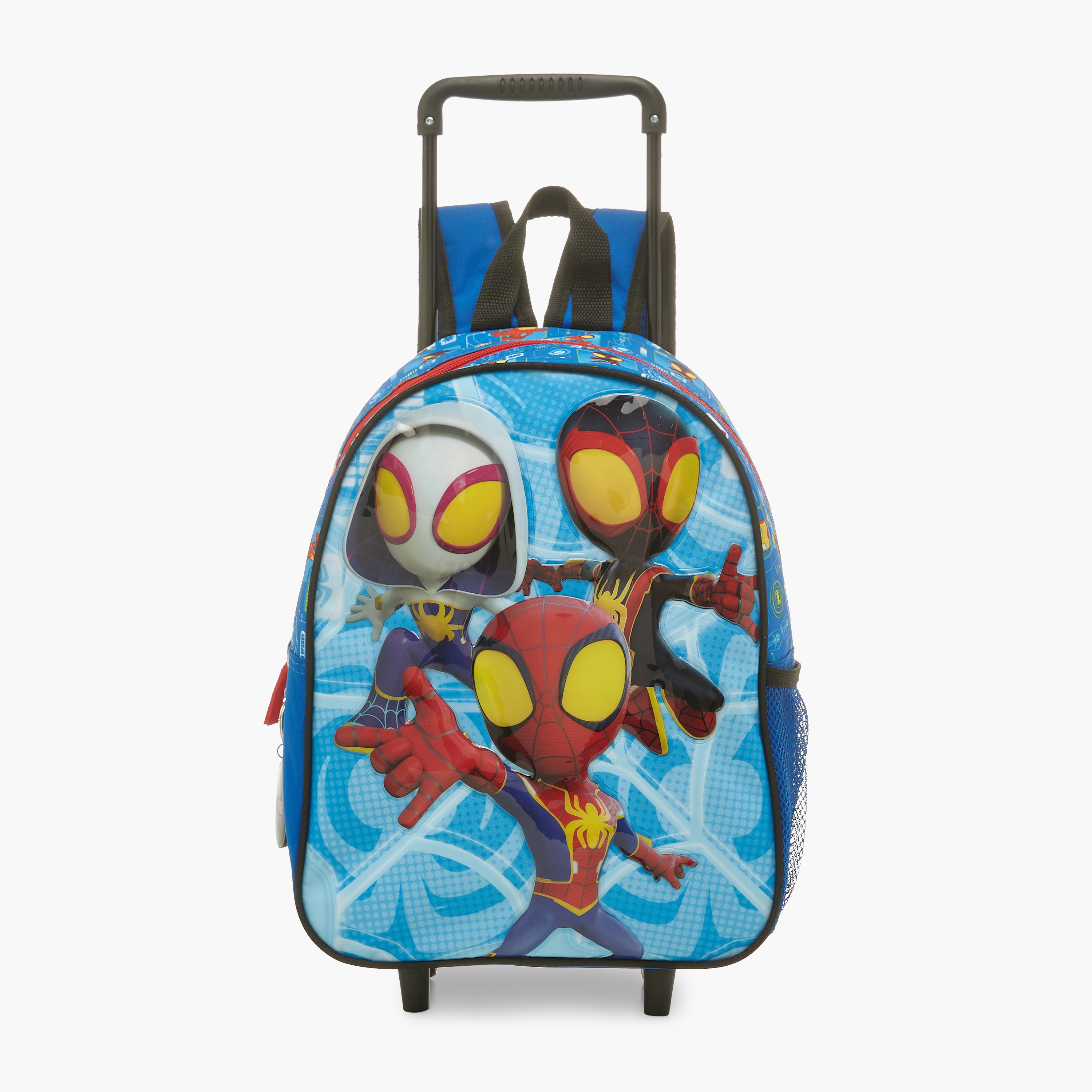 شنطة ظهر ترولي مقاس 13 بوصة بطبعات سبايدرمان مع شنطة غداء ومقلمة-school-bagsandbackpacks-trolleybags-image-2