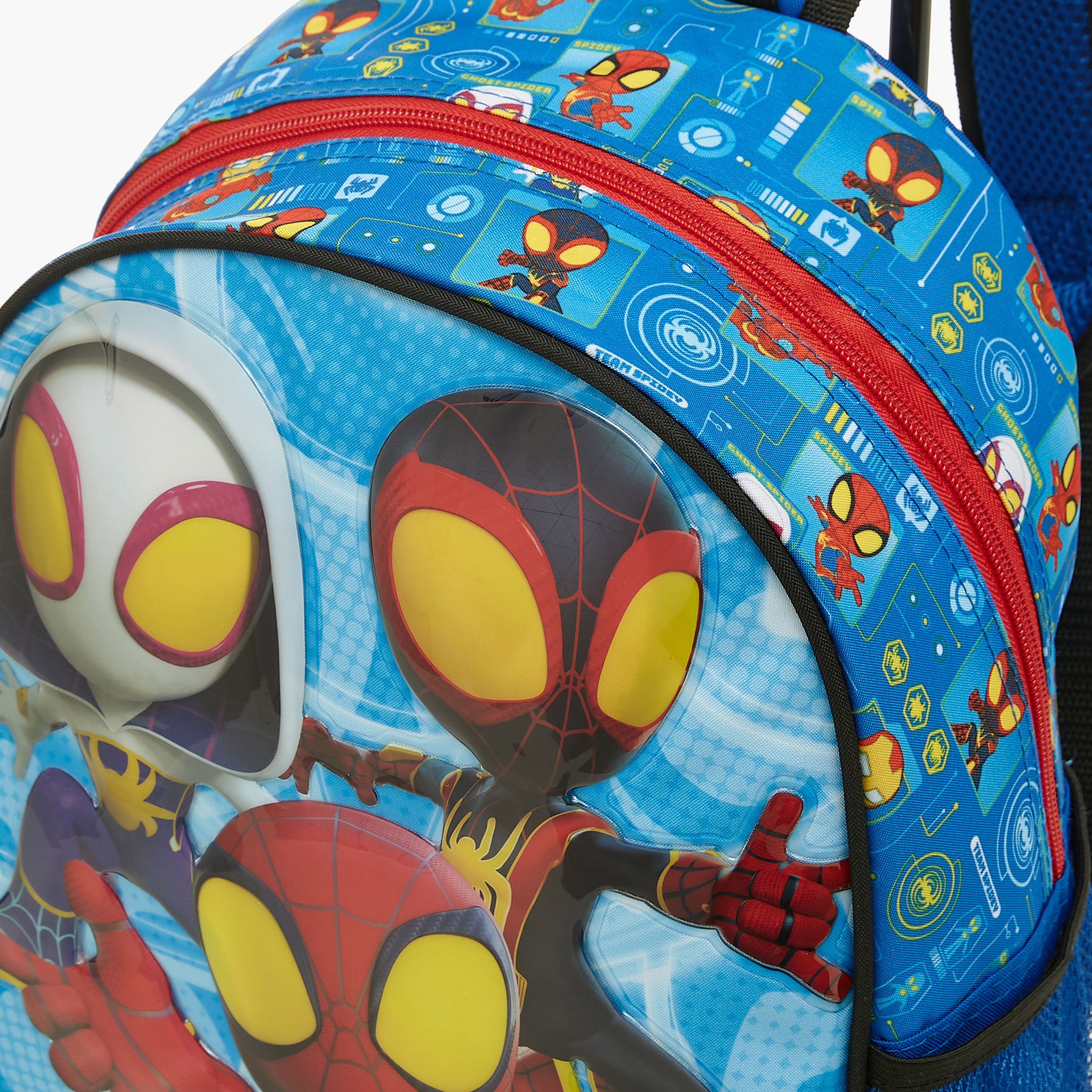 شنطة ظهر ترولي مقاس 13 بوصة بطبعات سبايدرمان مع شنطة غداء ومقلمة-school-bagsandbackpacks-trolleybags-image-6