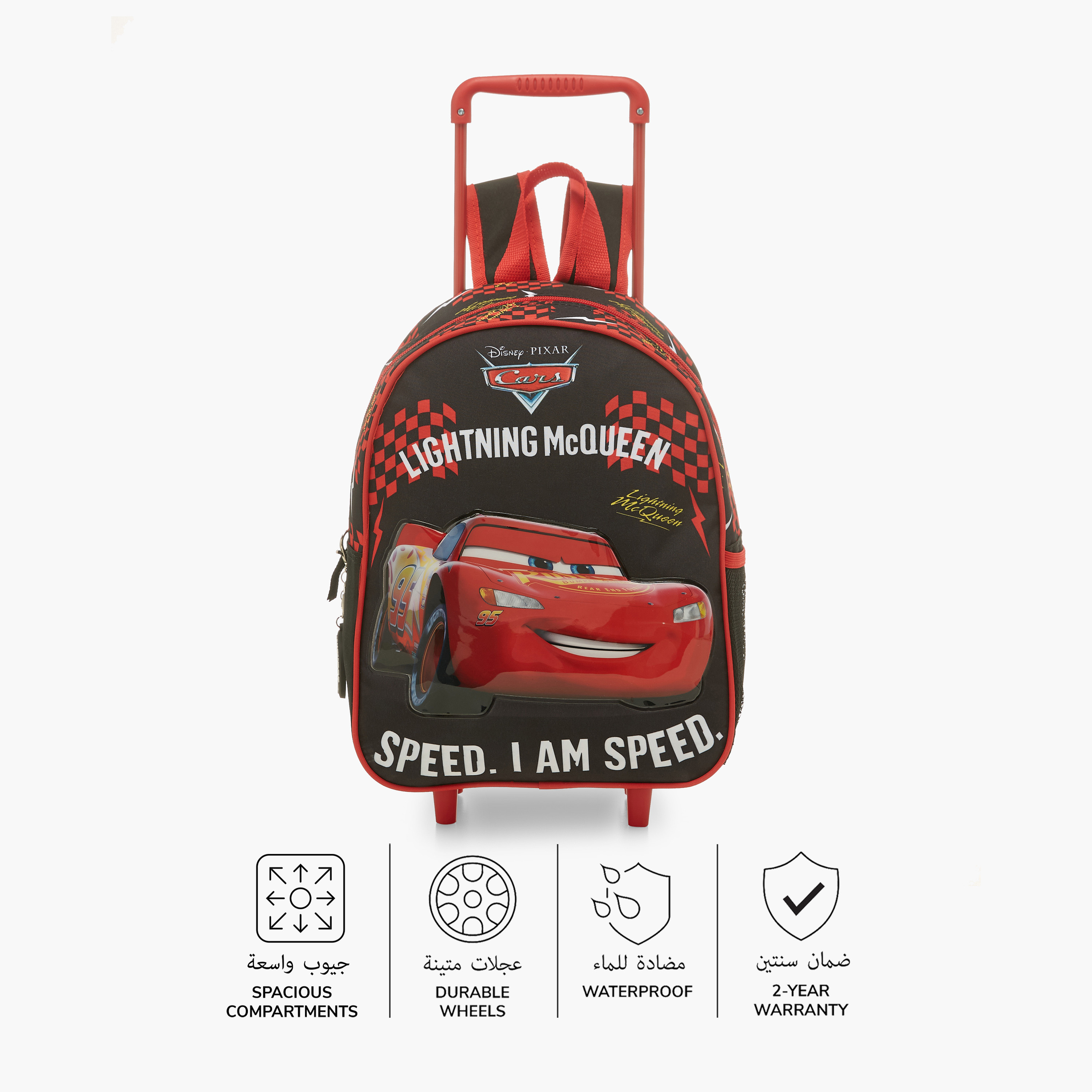 Cars Print 13-inch Trolley Backpack with Lunch Bag and Pencil Pouch-school-bagsandbackpacks-sets-image-5