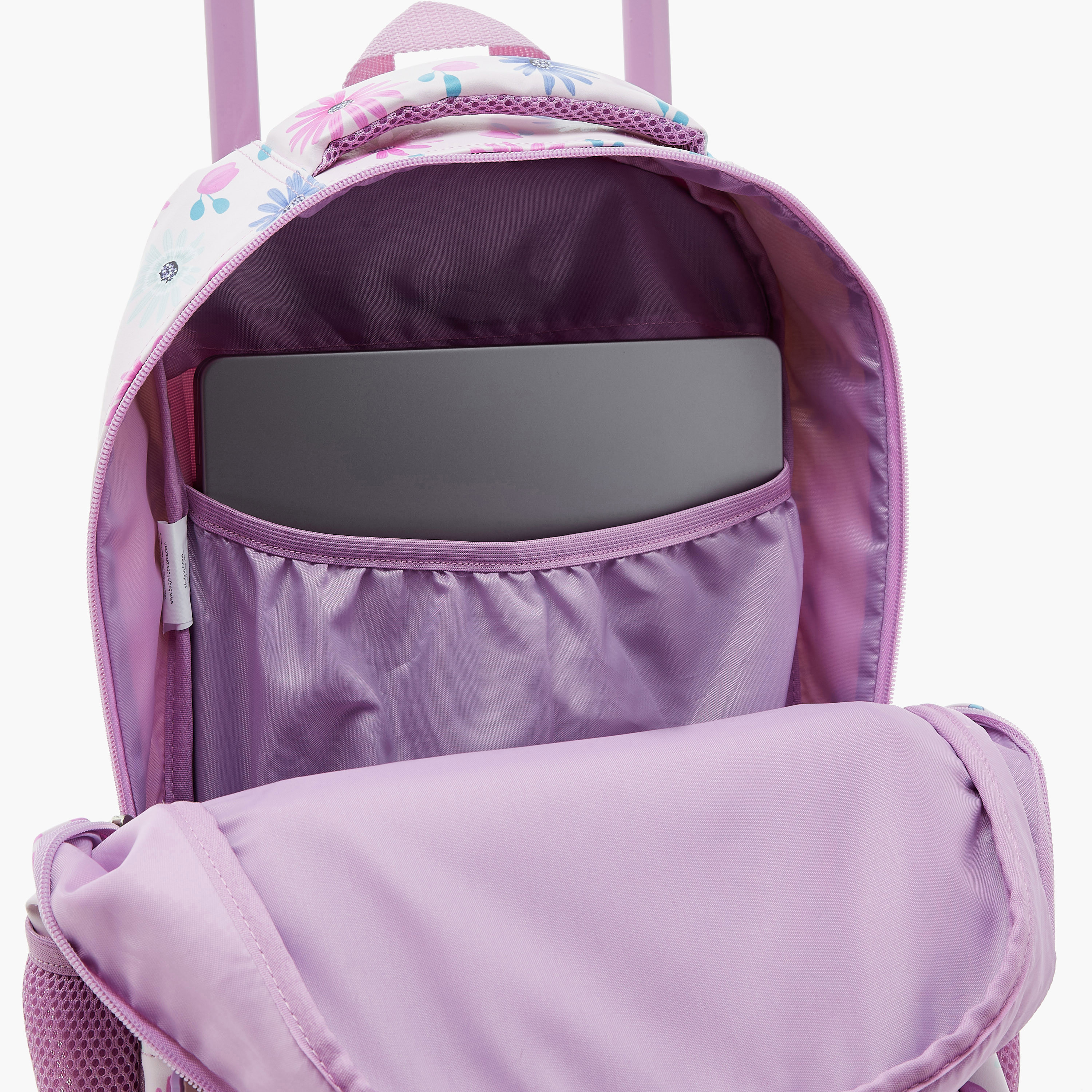 شنطة ظهر ترولي بطبعات أزهار وحمالات كتف قابلة للتعديل من جونيورز - 16 بوصة-school-bagsandbackpacks-trolleybags-image-13