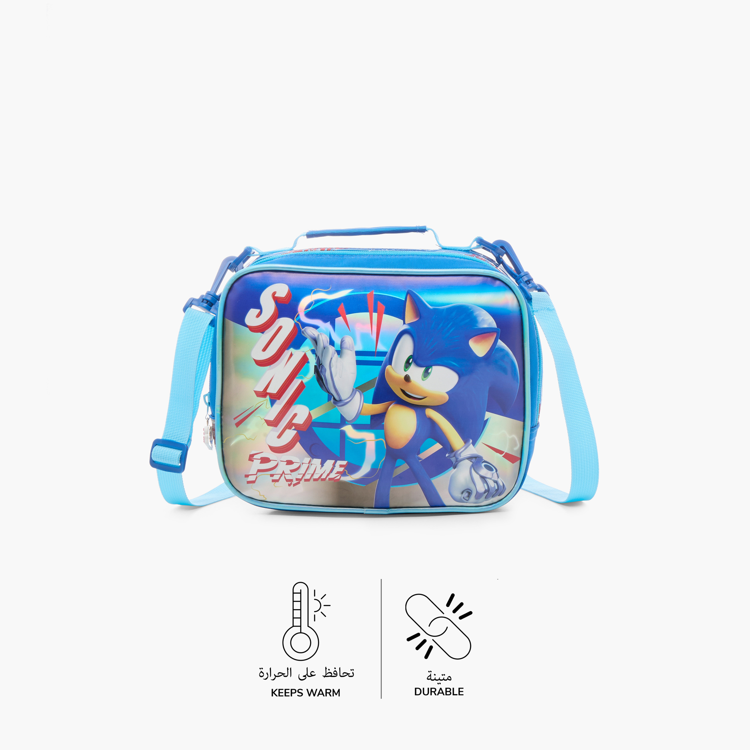 شنطة غداء بحزام قابل للتعديل وسحاب إغلاق وطبعات سونيك ذا هيدجهوج من سيجا-school-lunchessentials-lunchbags-image-4