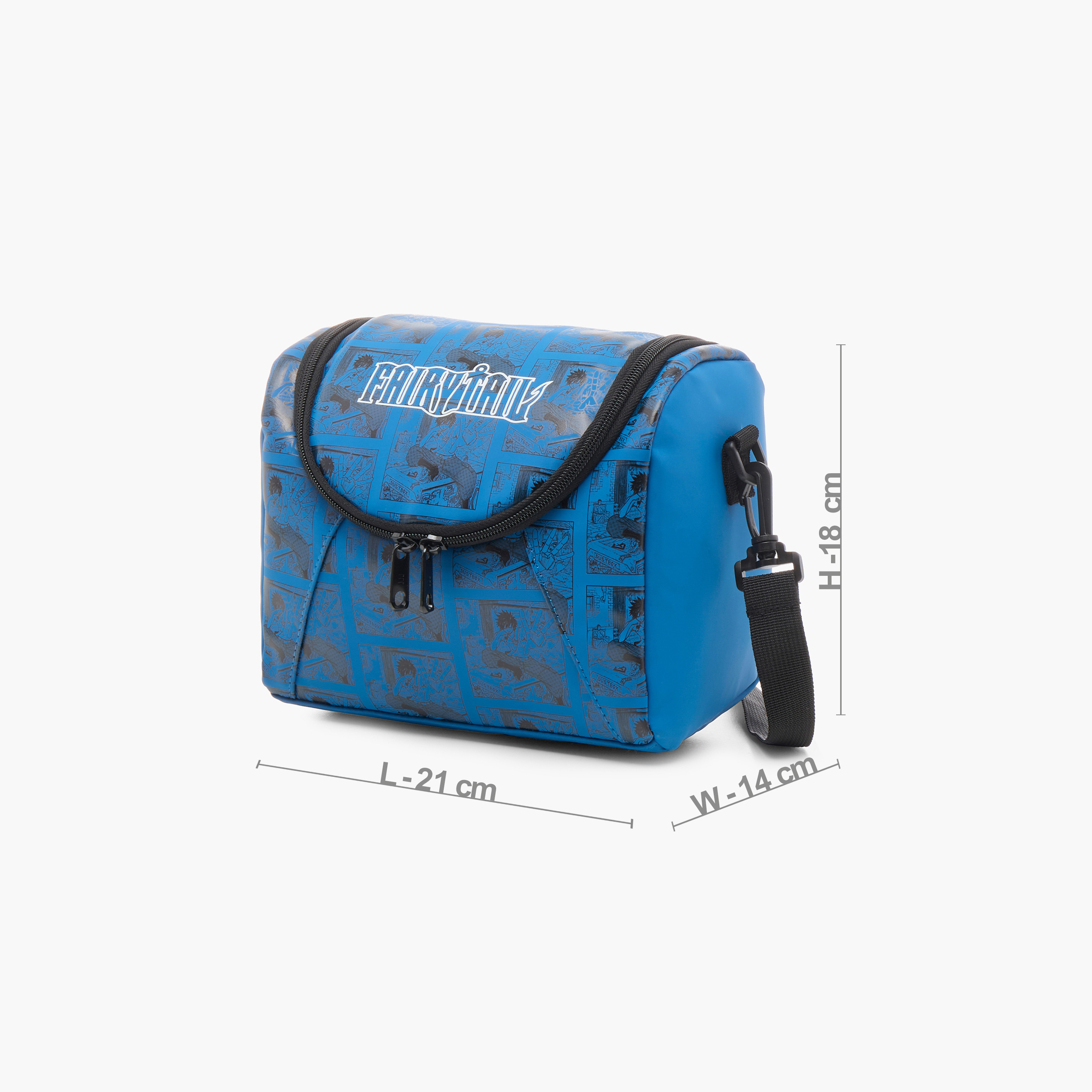 Pikaboom Fairy Tail Print Lunch Bag with Detachable Strap and Zip Closure-school-lunchessentials-lunchbags-image-2