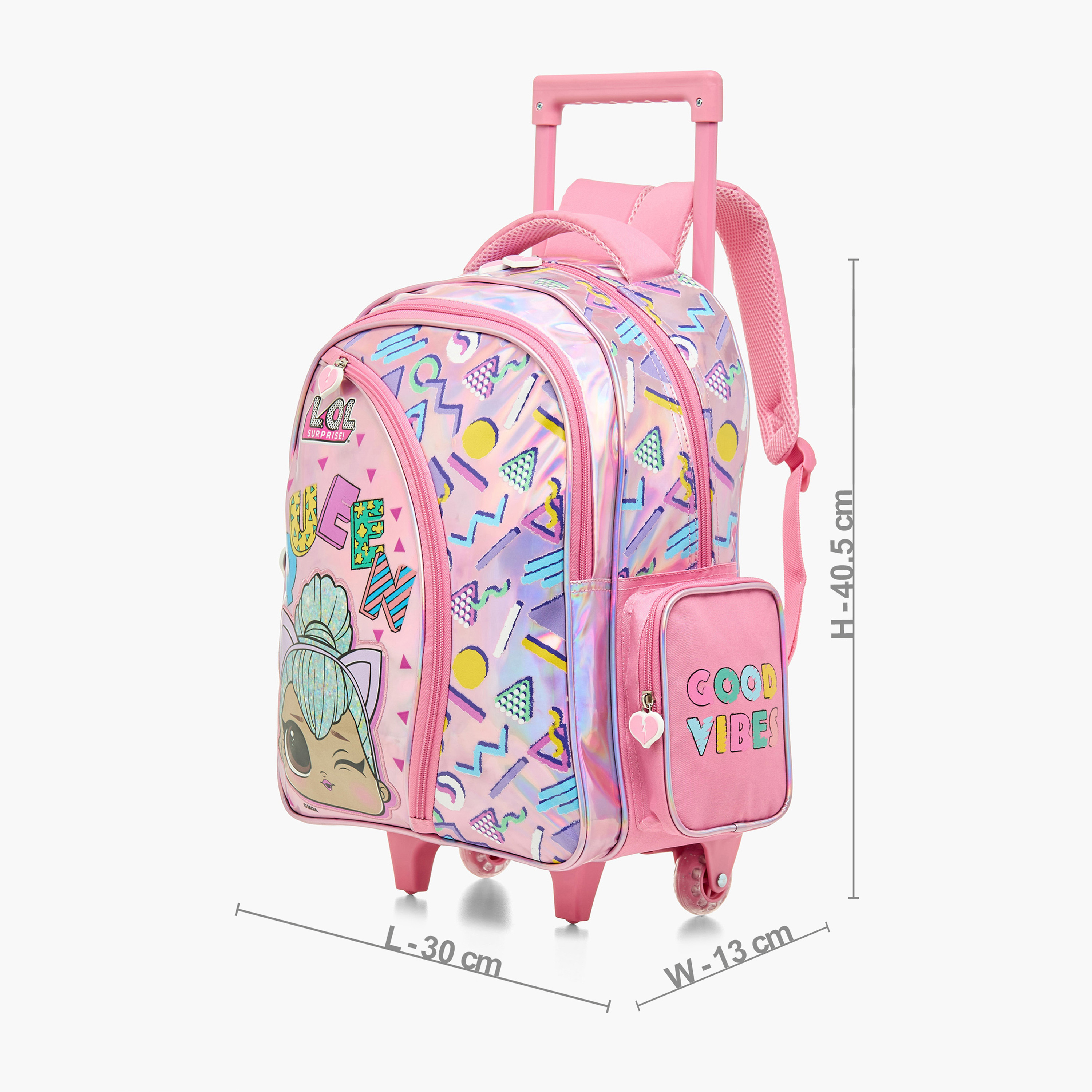 L.O.L. Surprise! All-Over Print Trolley Backpack with Retractable Handle and Zip Closure - 16 inches-school-bagsandbackpacks-trolleybags-image-2