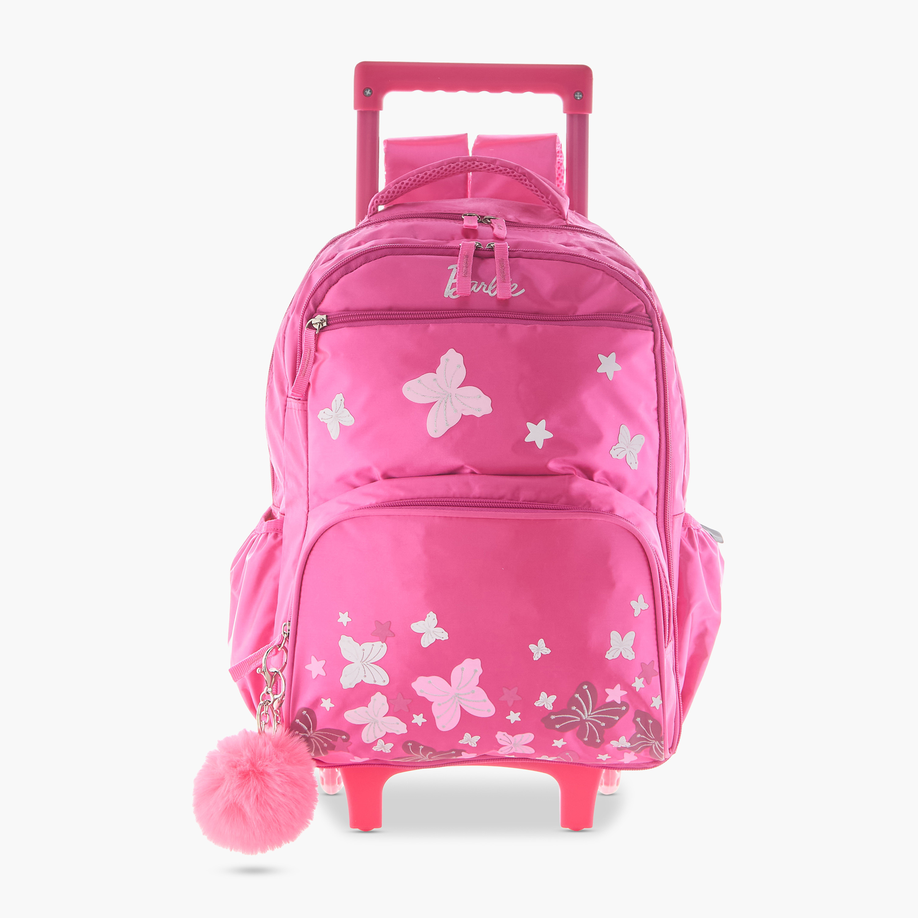 شنطة ترولي بمقبض وسحاب إغلاق وطبعات باربي - 16 بوصة-school-bagsandbackpacks-trolleybags-image-1