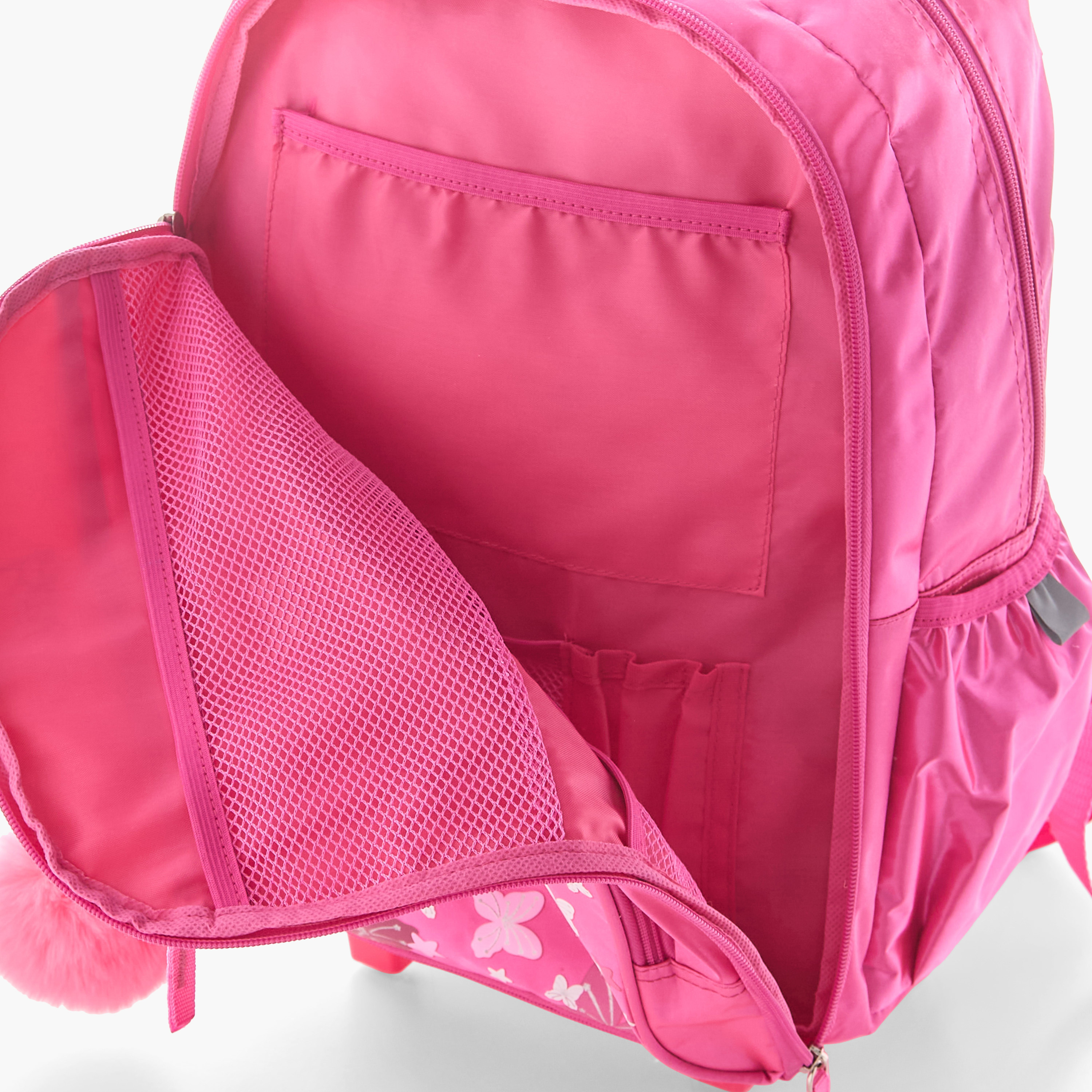شنطة ترولي بمقبض وسحاب إغلاق وطبعات باربي - 16 بوصة-school-bagsandbackpacks-trolleybags-image-12