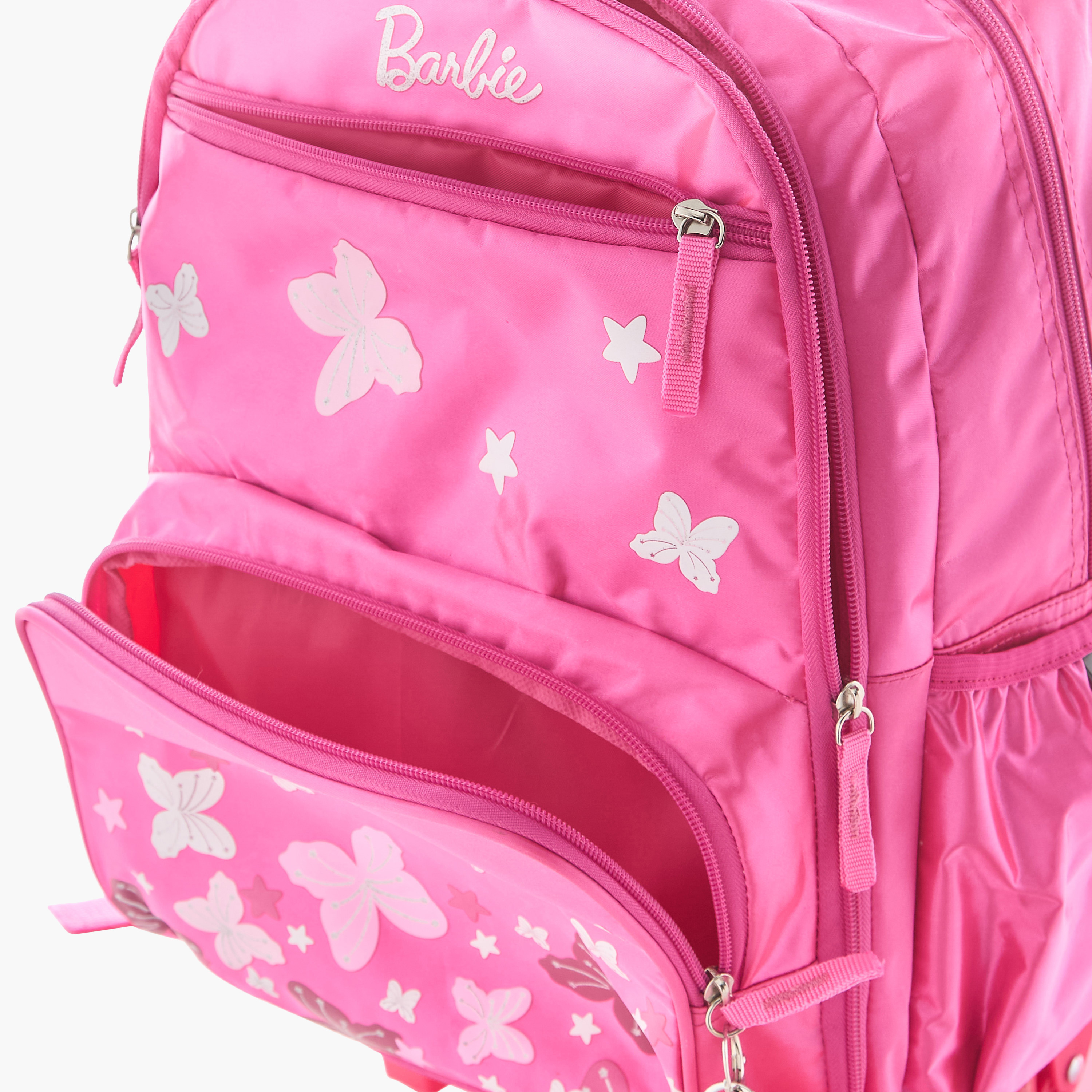 شنطة ترولي بمقبض وسحاب إغلاق وطبعات باربي - 16 بوصة-school-bagsandbackpacks-trolleybags-image-13