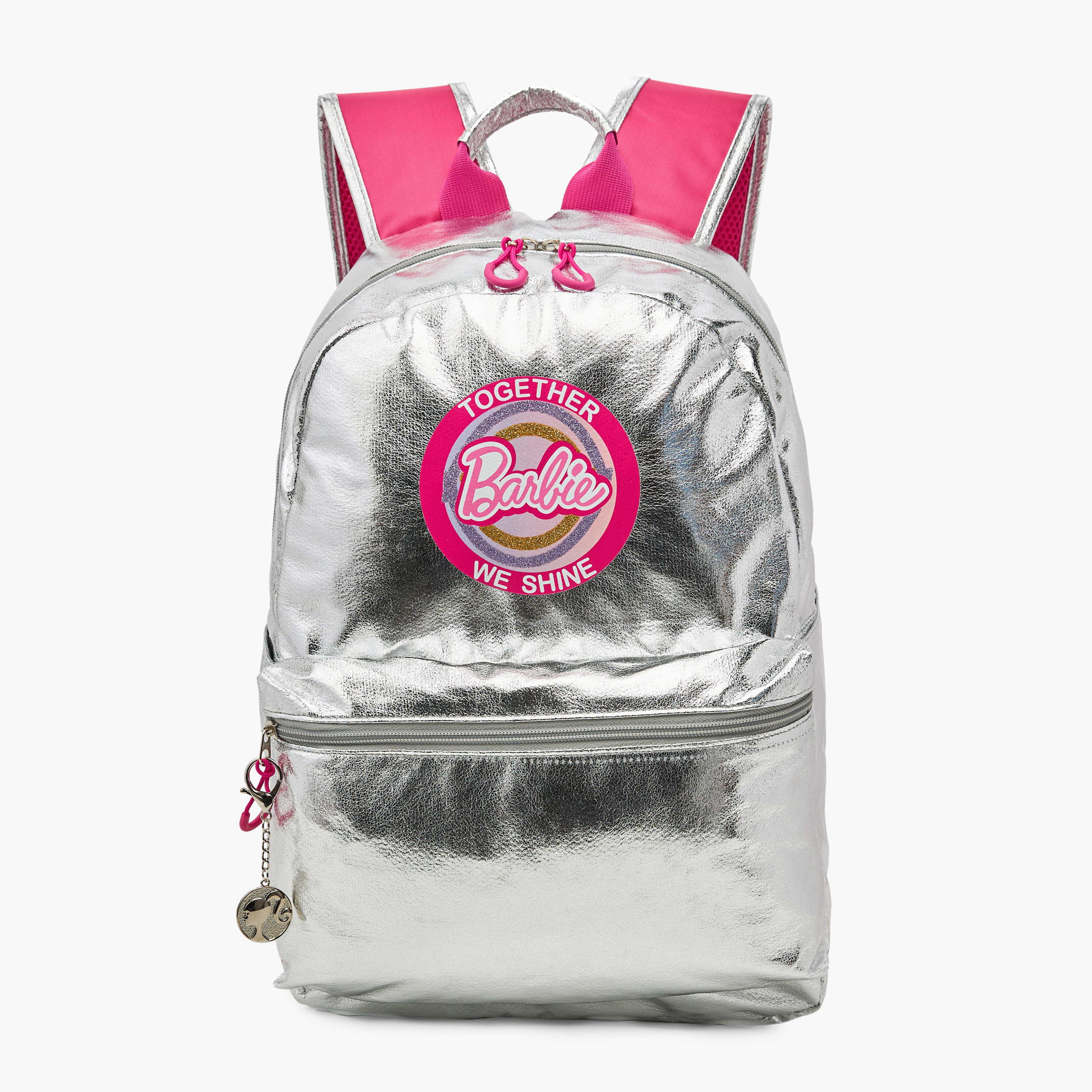 Barbie Logo Print Backpack with Adjustable Straps and Zip Closure - 17 inches-school-bagsandbackpacks-backpacks-image-1