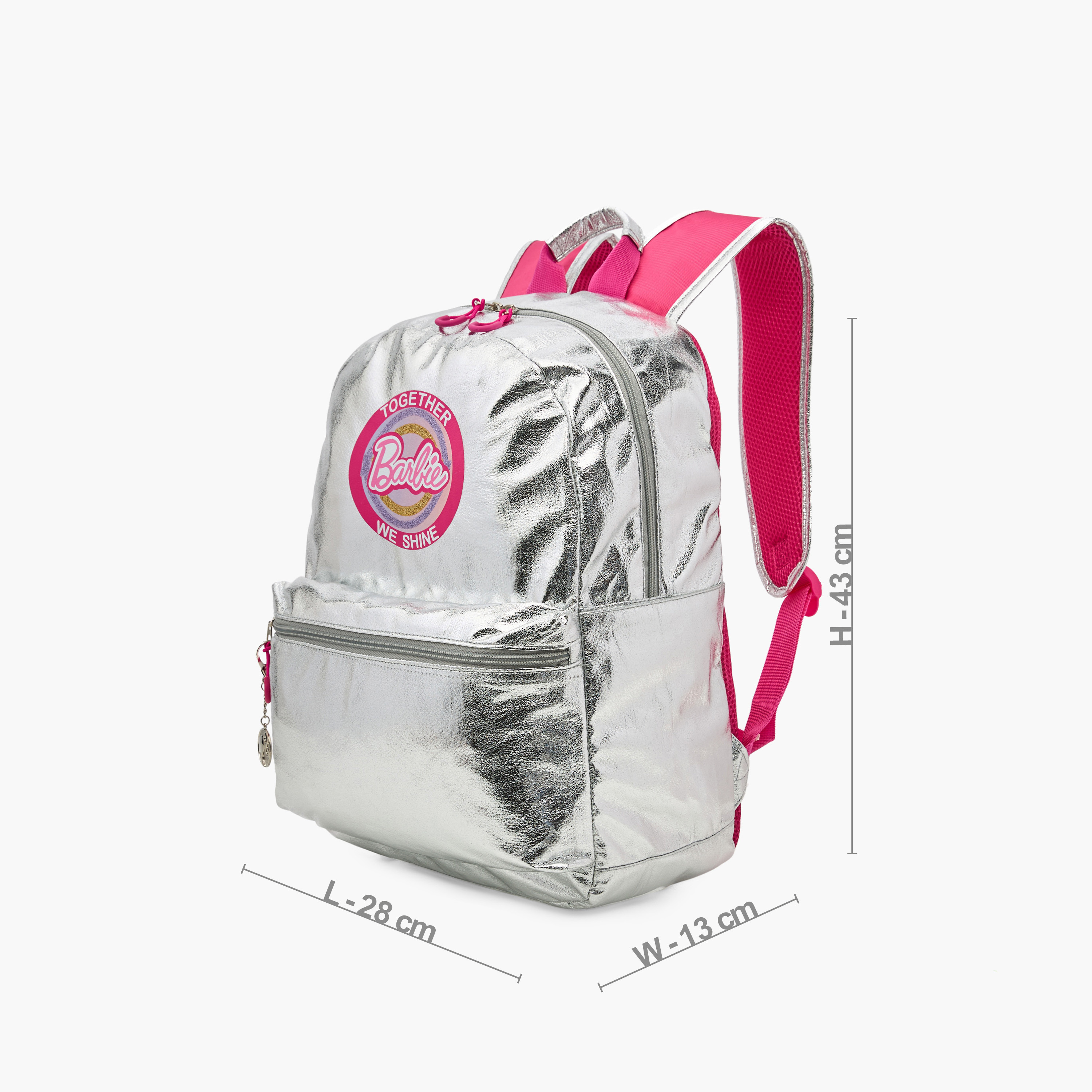 Barbie Logo Print Backpack with Adjustable Straps and Zip Closure - 17 inches-school-bagsandbackpacks-backpacks-image-2