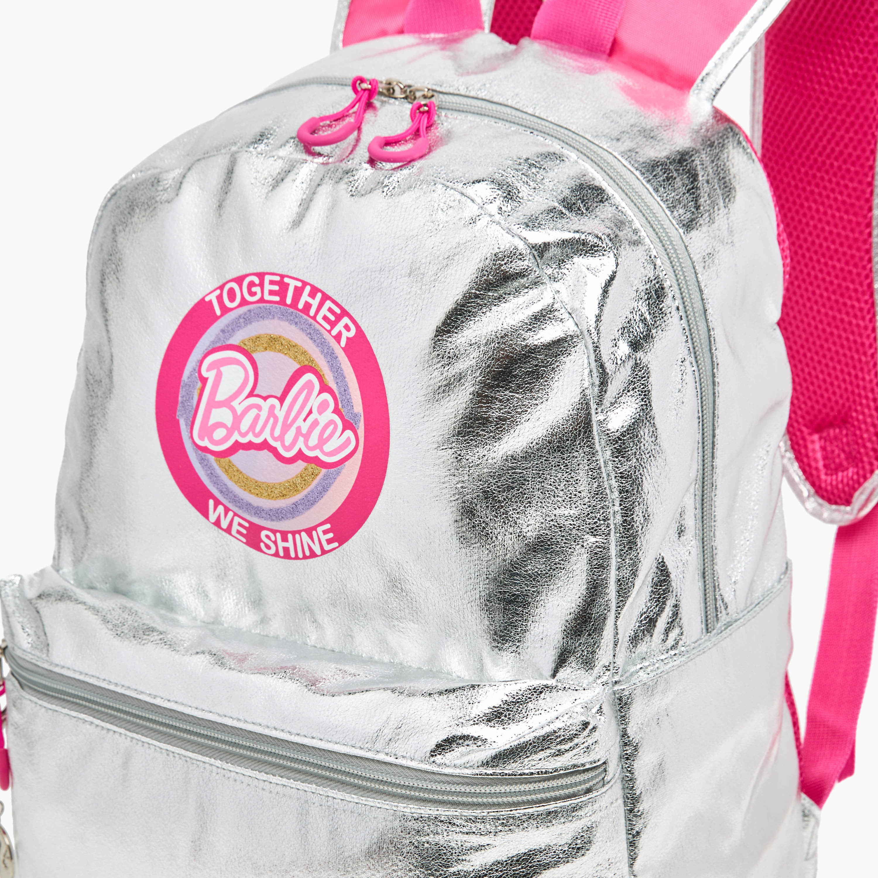Barbie Logo Print Backpack with Adjustable Straps and Zip Closure - 17 inches-school-bagsandbackpacks-backpacks-image-7
