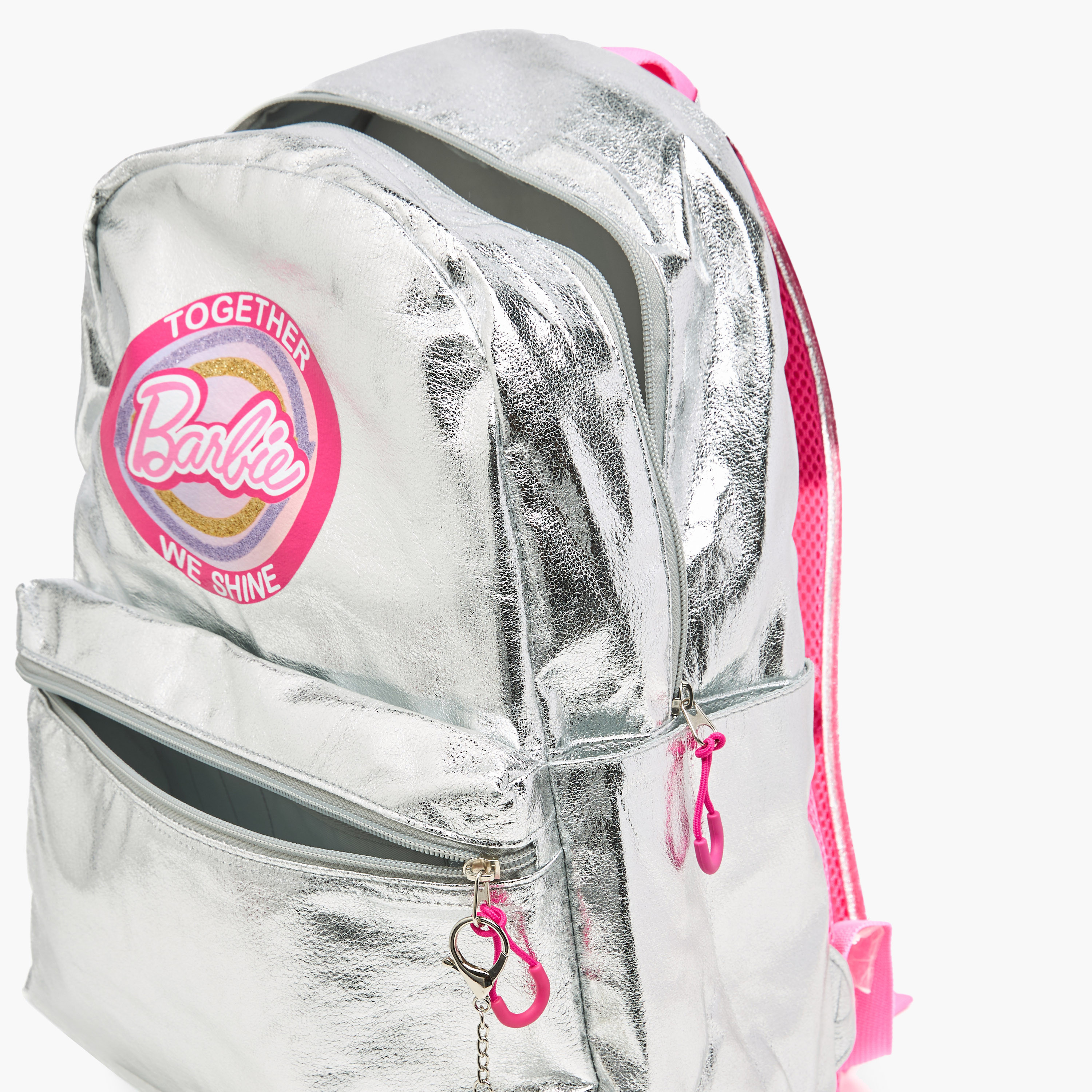 Barbie Logo Print Backpack with Adjustable Straps and Zip Closure - 17 inches-school-bagsandbackpacks-backpacks-image-8