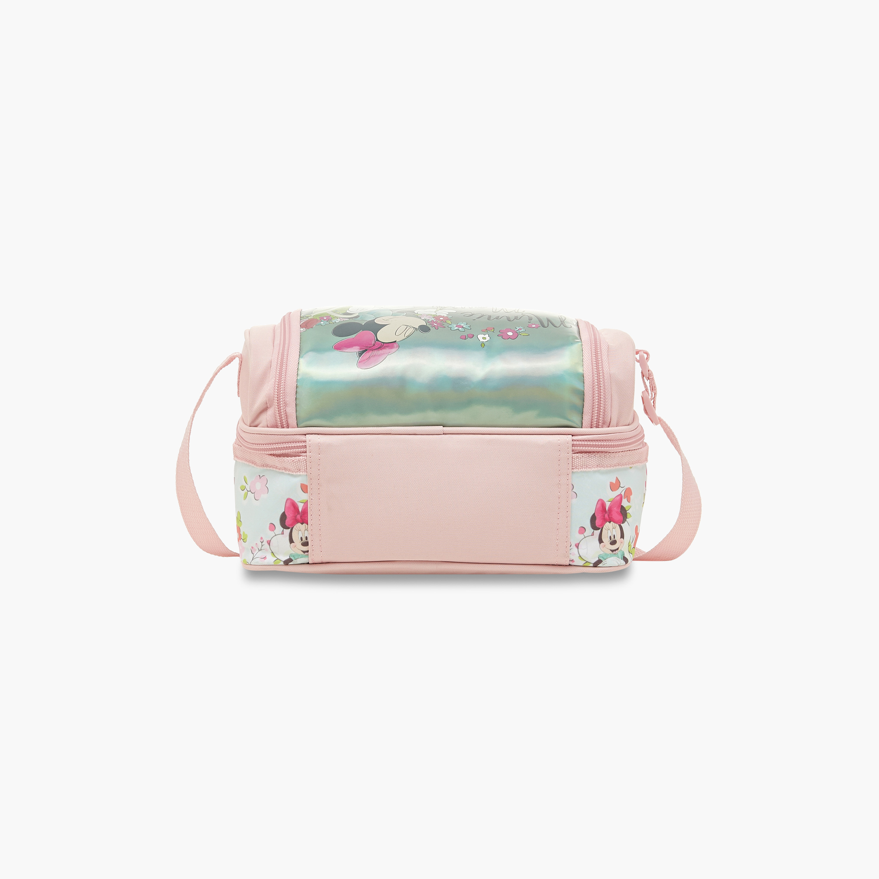 Disney Minnie Mouse Print Double Layer Lunch Bag with Adjustable Strap and Zip Closure-school-lunchessentials-lunchbags-image-5