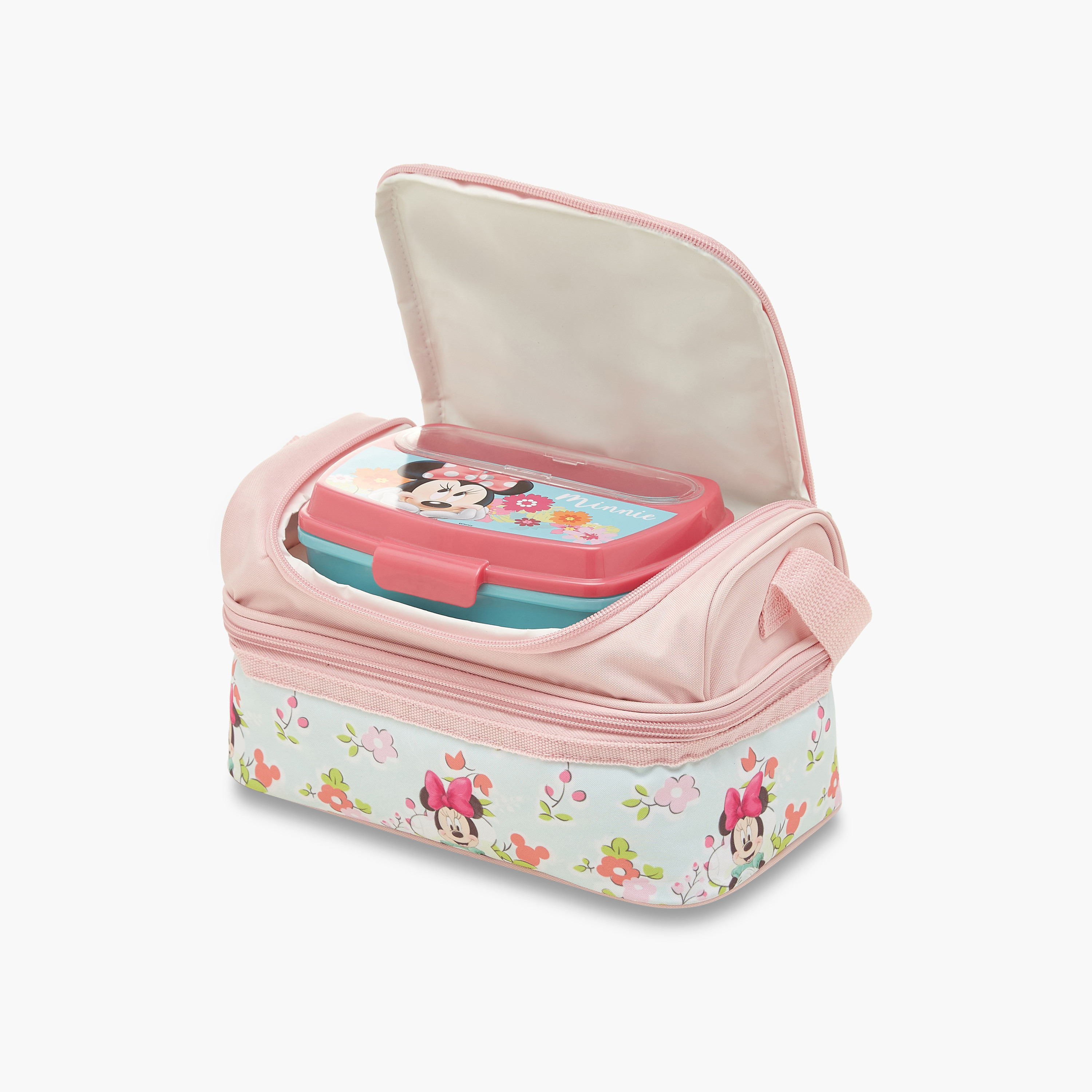 Disney Minnie Mouse Print Double Layer Lunch Bag with Adjustable Strap and Zip Closure-school-lunchessentials-lunchbags-image-7