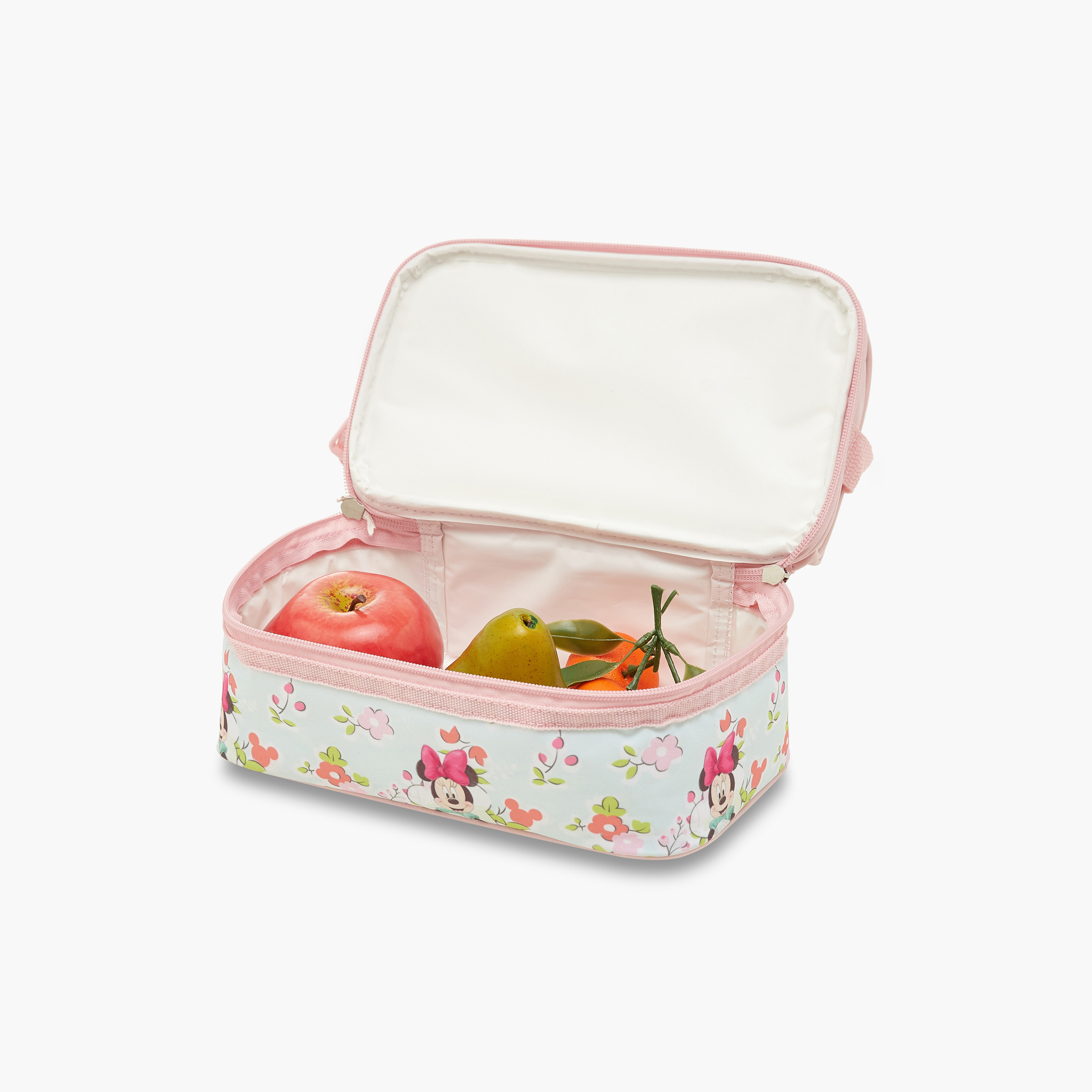 Disney Minnie Mouse Print Double Layer Lunch Bag with Adjustable Strap and Zip Closure-school-lunchessentials-lunchbags-image-8