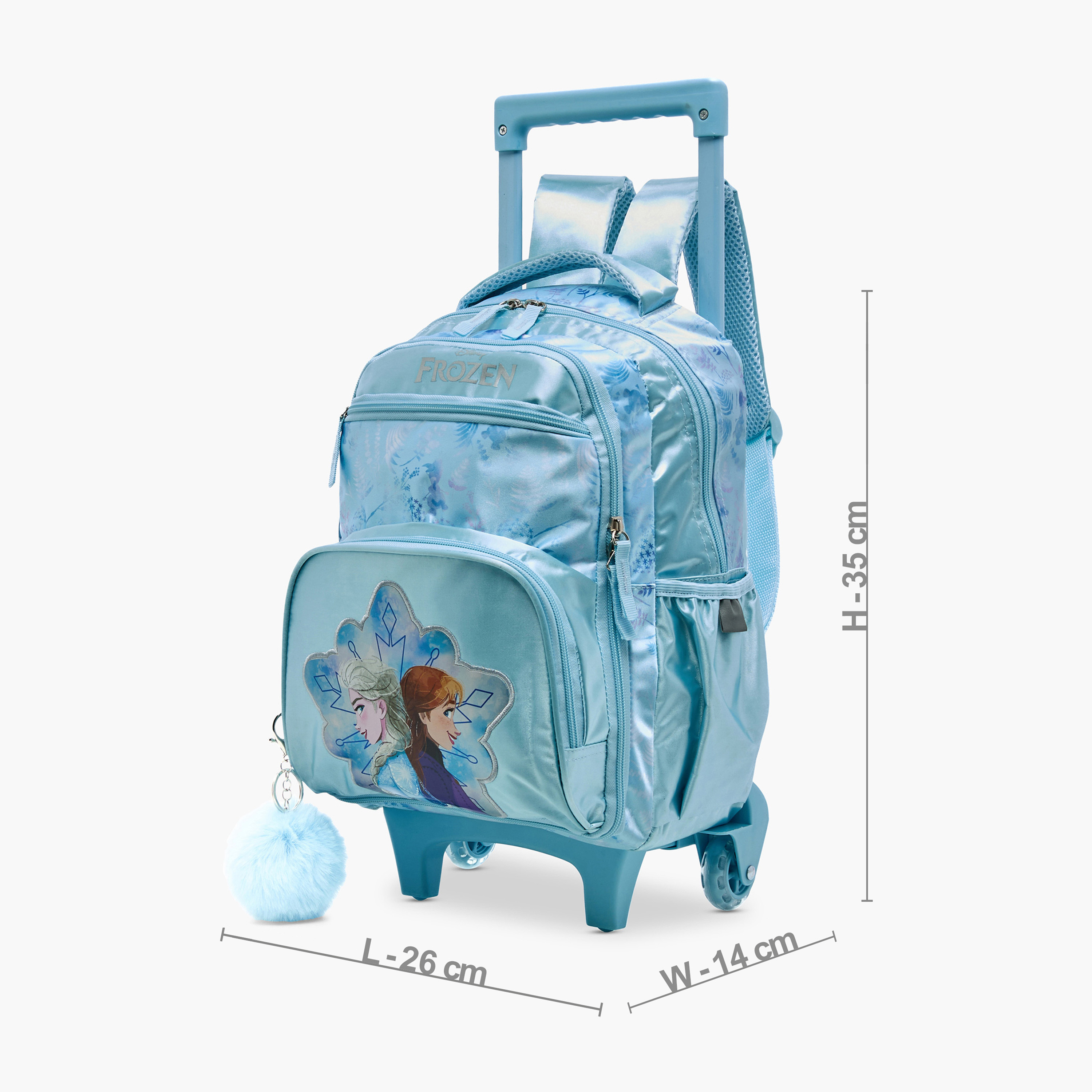 Disney Frozen Print Trolley Backpack with Retractable Handle - 14 inches-school-bagsandbackpacks-trolleybags-image-2