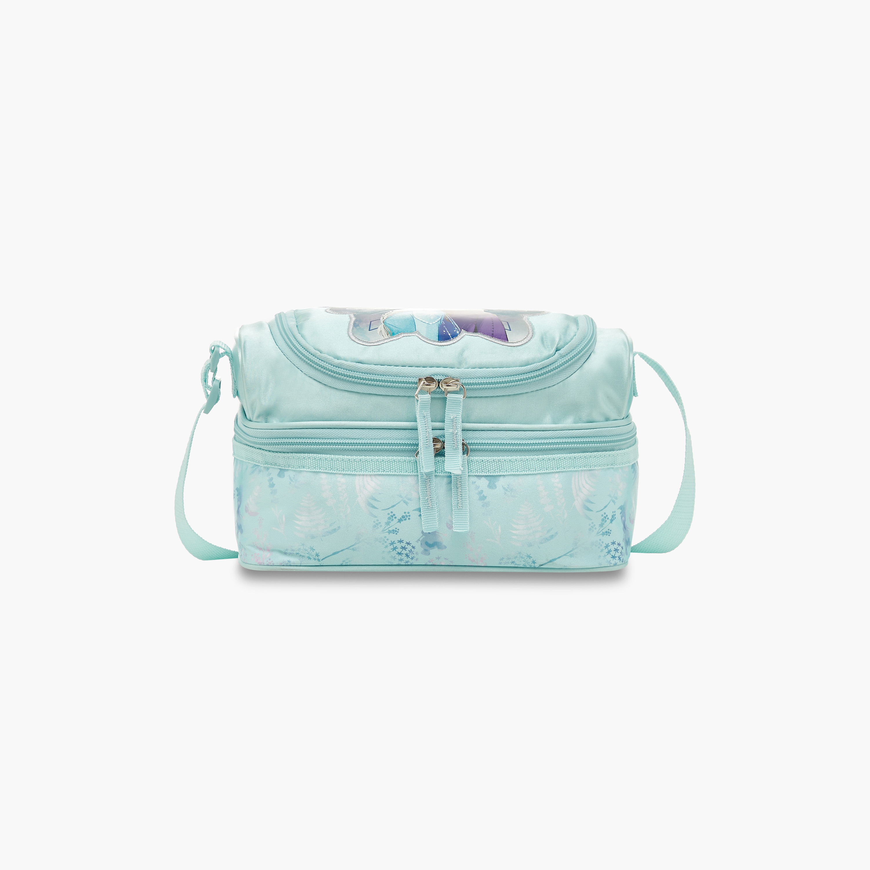 Disney Frozen Print Double Layer Lunch Bag with Adjustable Strap and Zip Closure-school-lunchessentials-lunchbags-image-1
