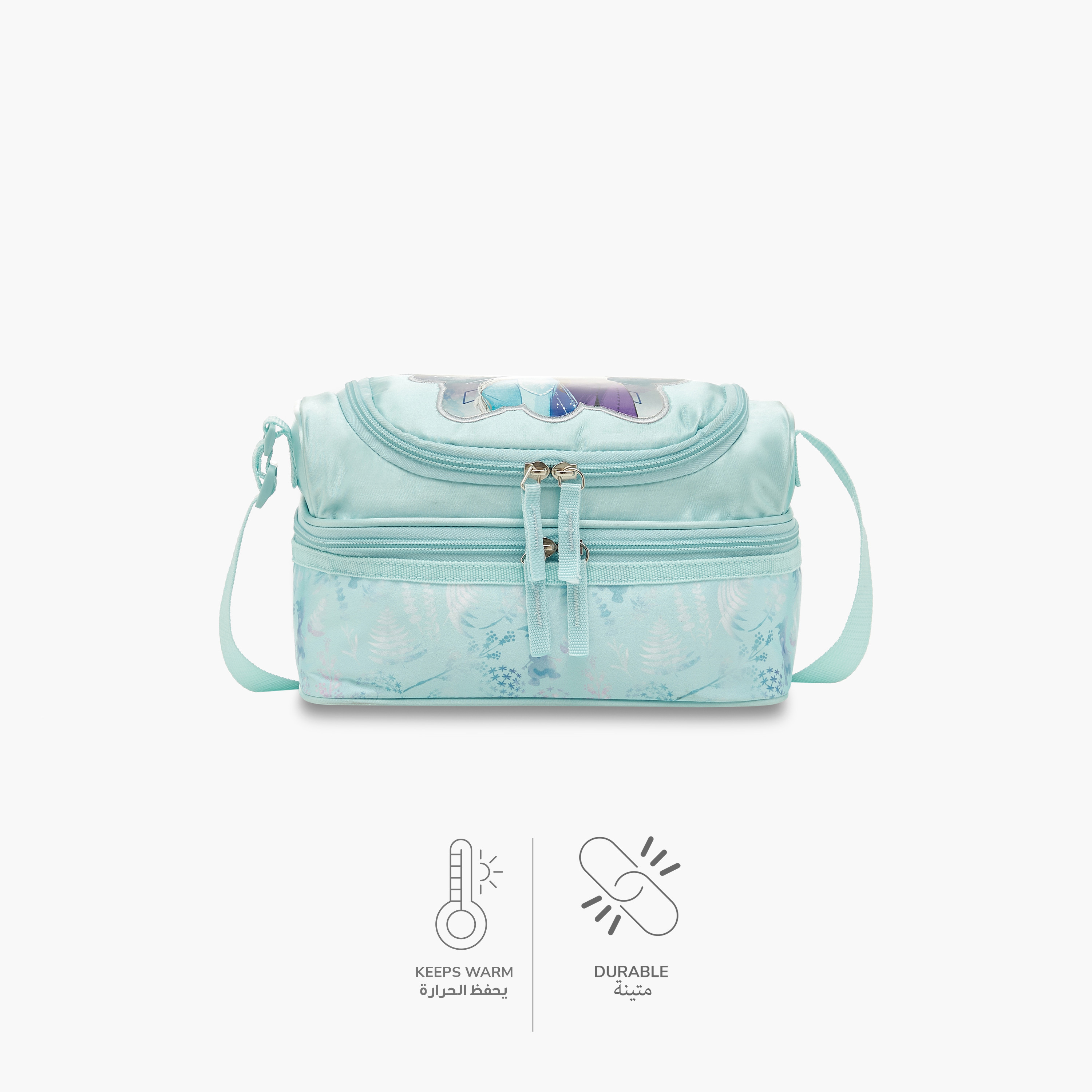 Disney Frozen Print Double Layer Lunch Bag with Adjustable Strap and Zip Closure-school-lunchessentials-lunchbags-image-4