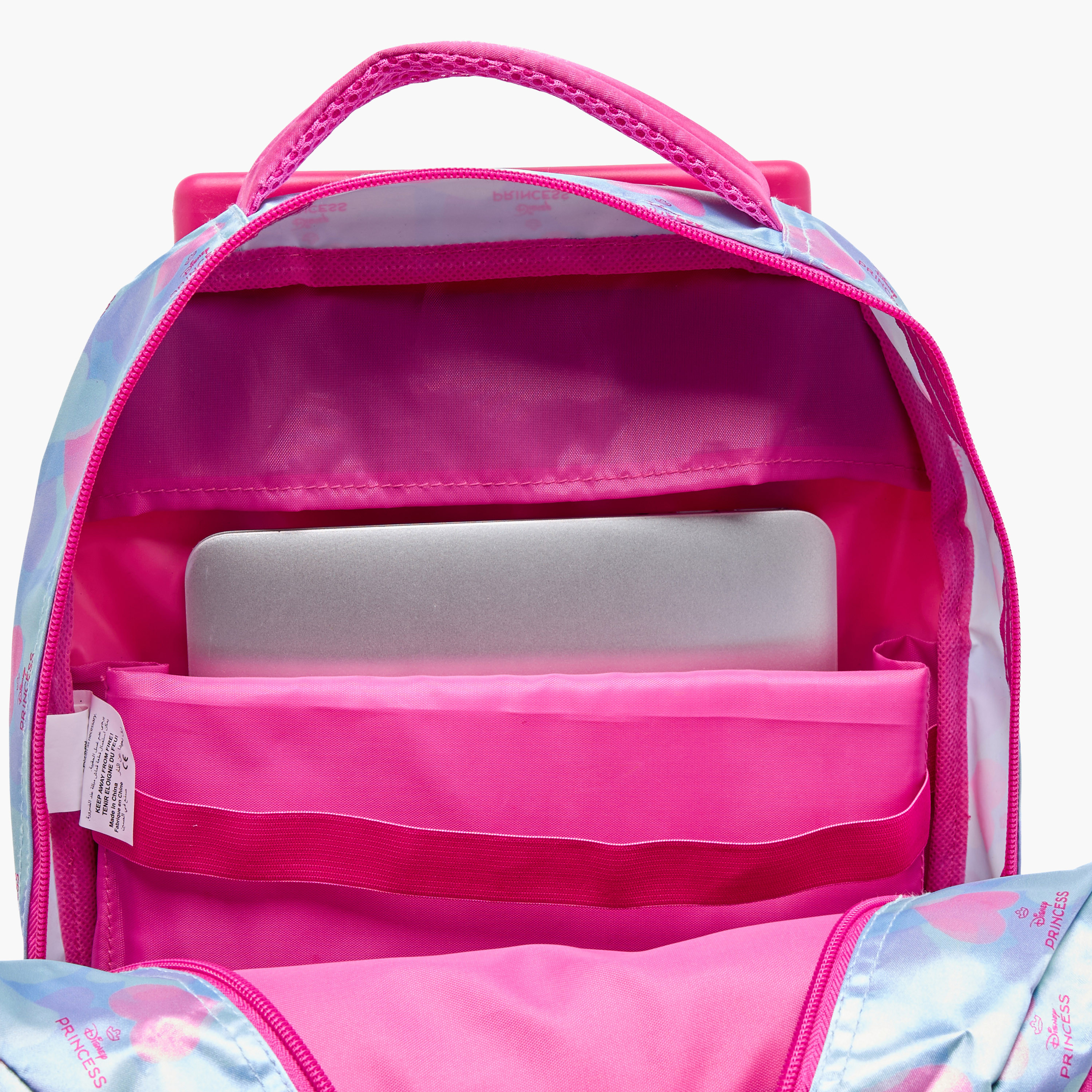 Disney Princess Print Trolley Backpack with Retractable Handle and Zip Closure - 16 inches-school-bagsandbackpacks-trolleybags-image-13