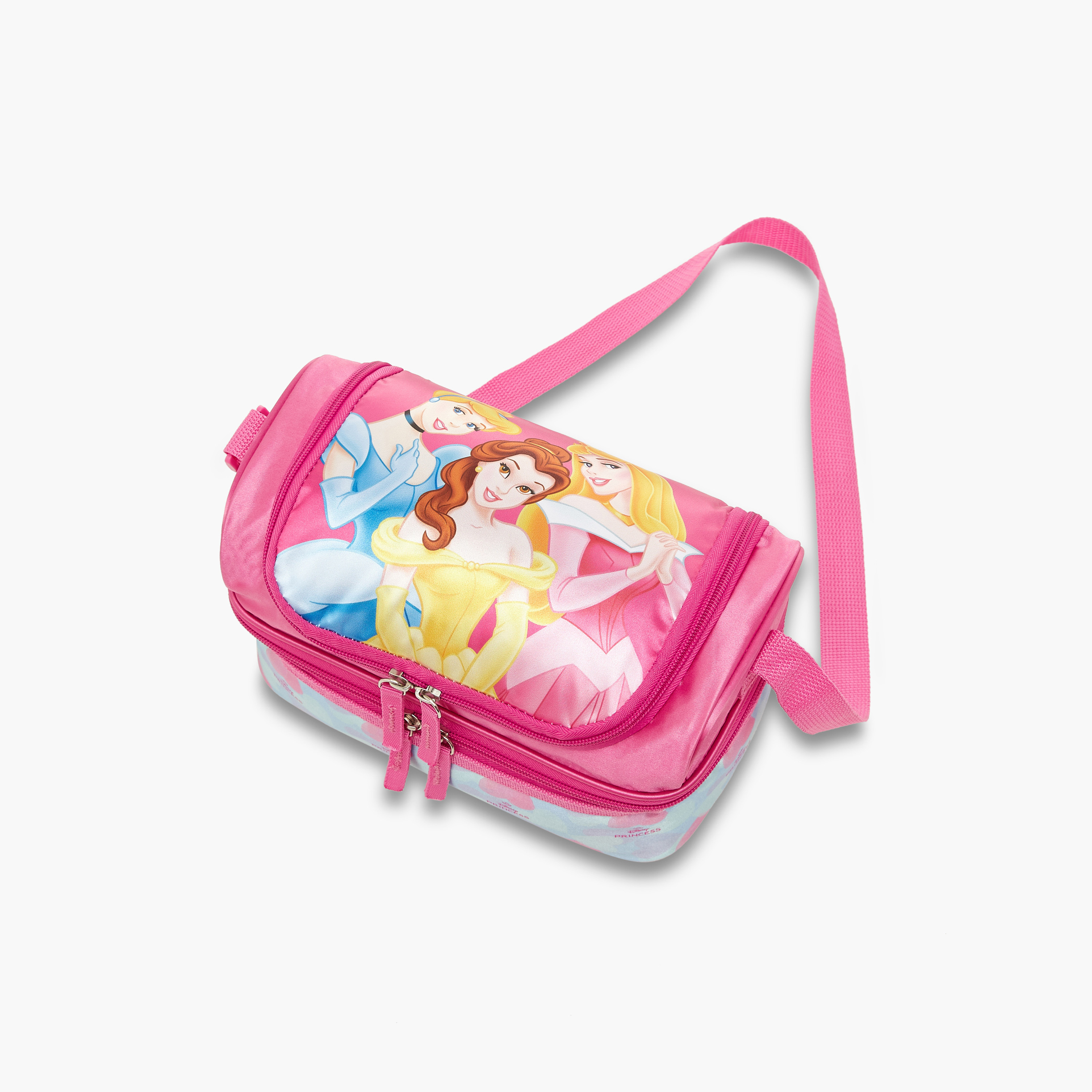 Disney Princess Print Double Layer Lunch Bag with Adjustable Strap and Zip Closure-school-lunchessentials-lunchbags-image-3