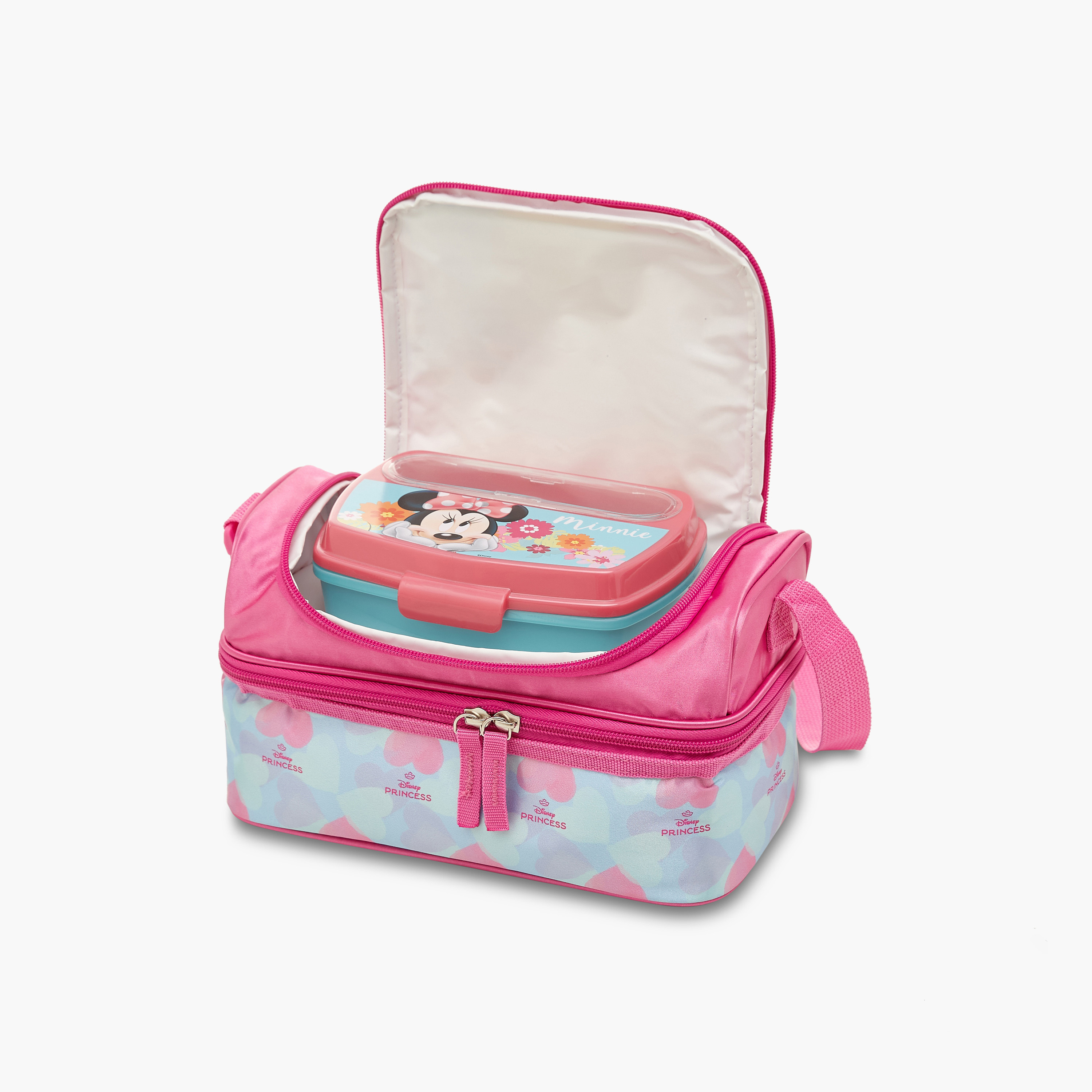 Disney Princess Print Double Layer Lunch Bag with Adjustable Strap and Zip Closure-school-lunchessentials-lunchbags-image-7