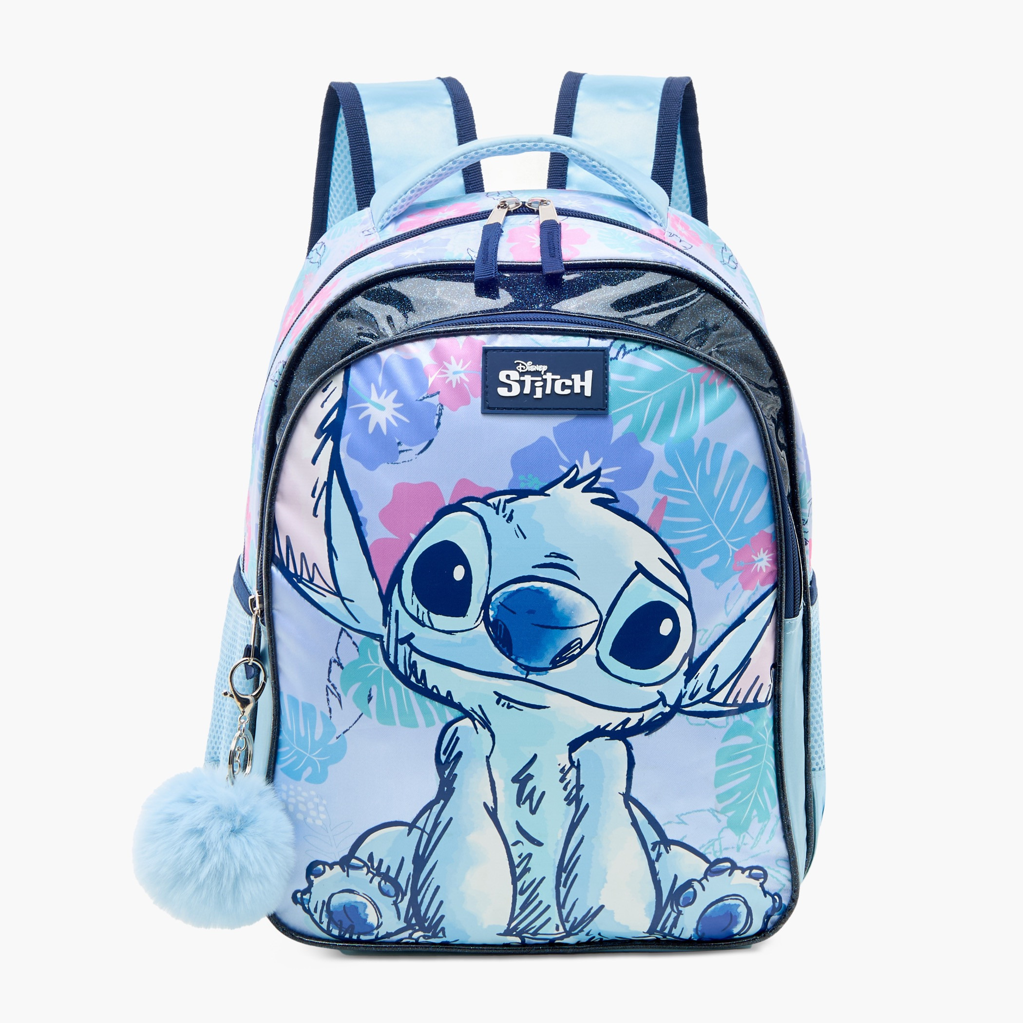 Disney Stitch Print Backpack with Laptop Compartment and Adjustable Straps - 14 inches-school-bagsandbackpacks-backpacks-image-1