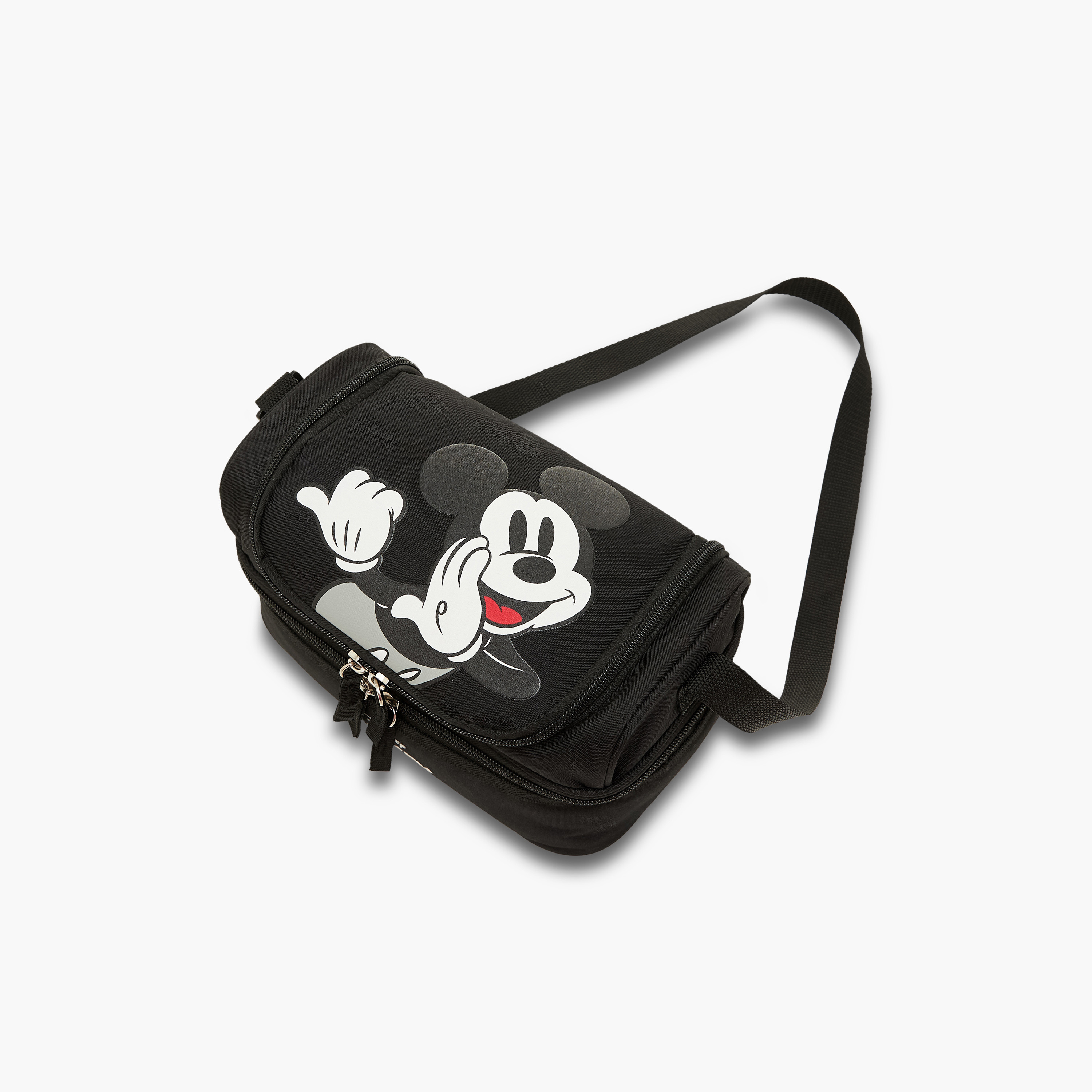 Mickey Mouse Print Double Layer Insulated Lunch Bag with Zip Closure-school-lunchessentials-lunchbags-image-3