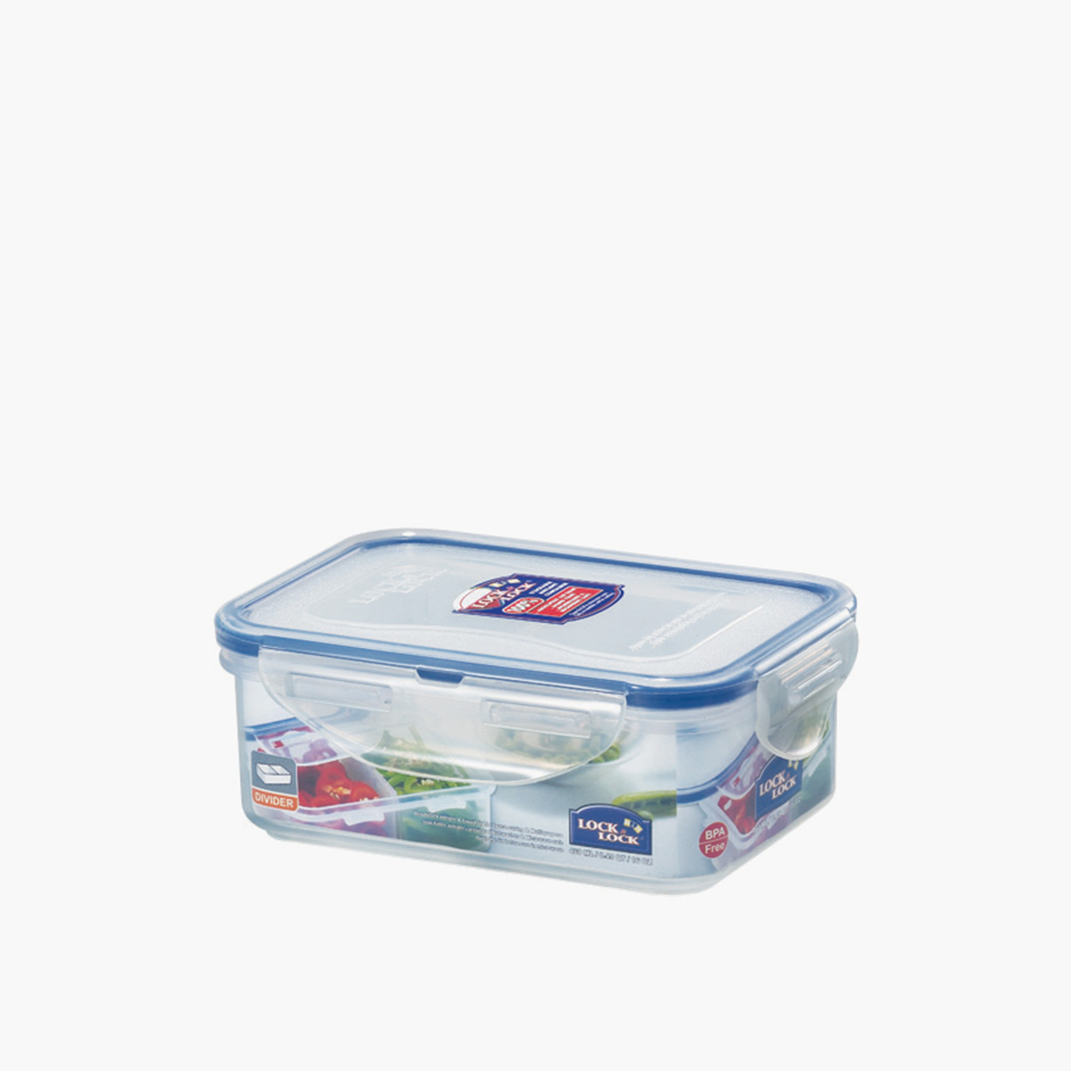 حاوية طعام كلاسيكية مستطيلة بقسمين مع غطاء بقفل مشبك من لوك آند لوك - 460 مل-household-kitchen-foodstorage-containers-image-2
