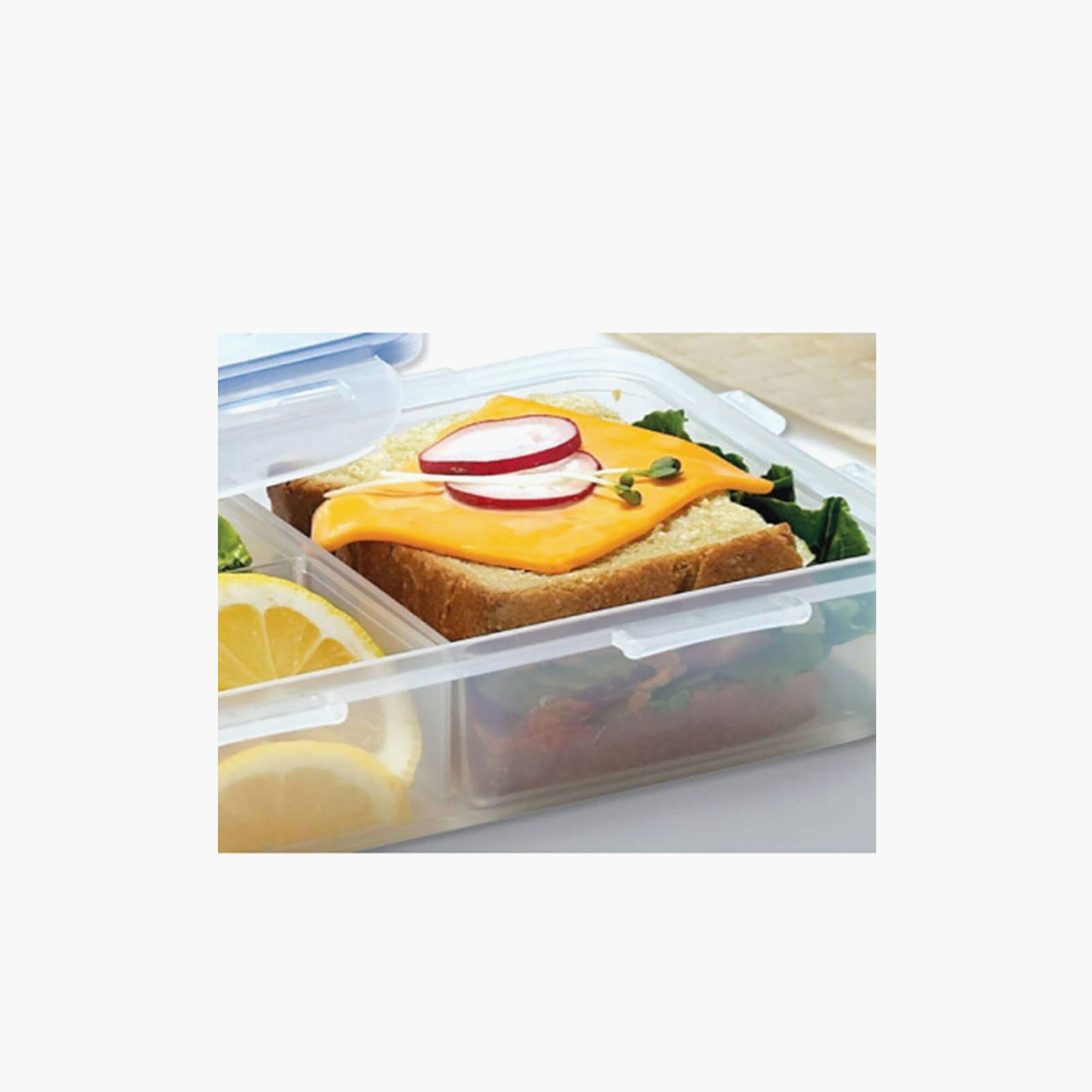 LocknLock Classic Rectangular 2-Compartment Food Container with Clip Lock Lid - 460 ml-household-kitchen-foodstorage-containers-image-3