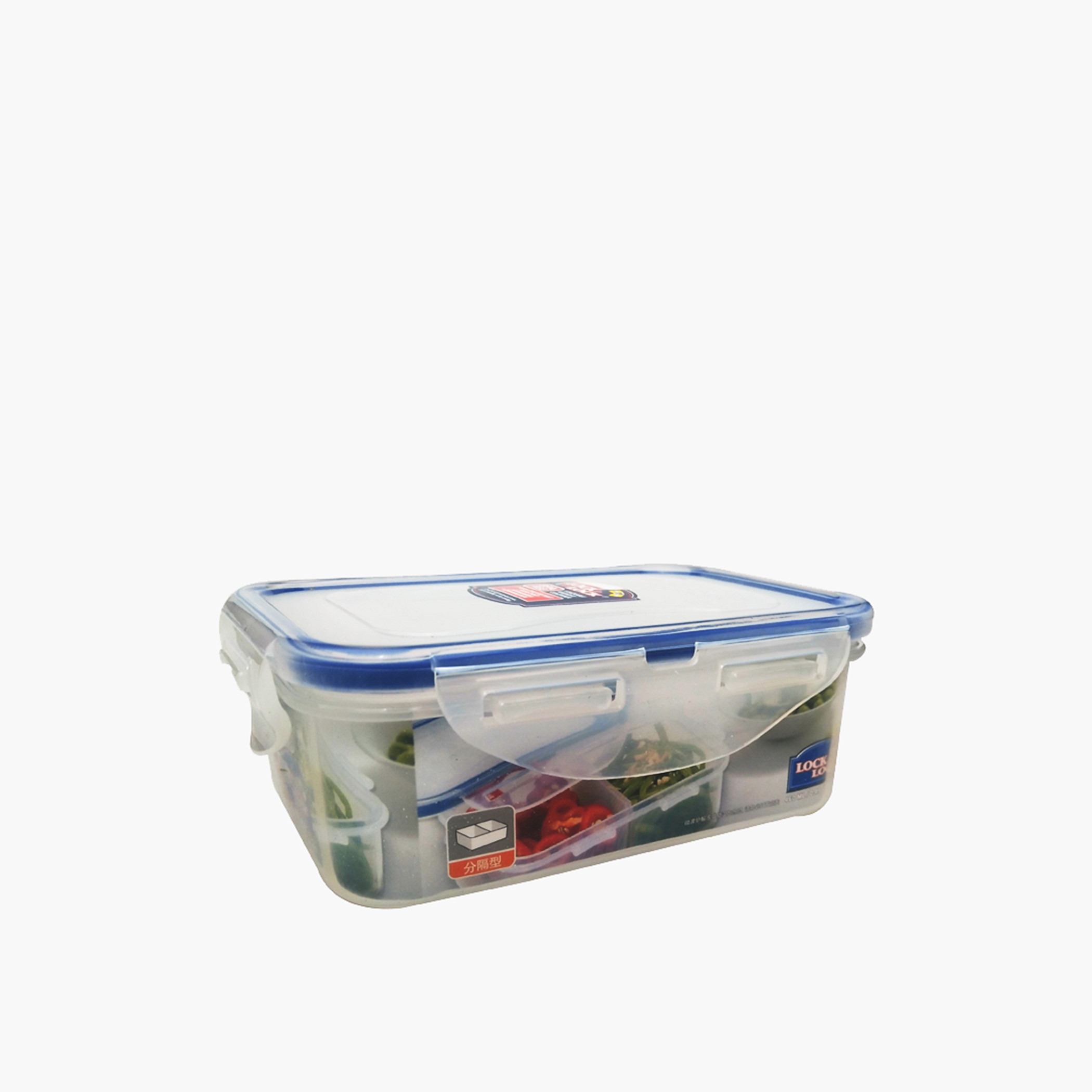 حاوية طعام كلاسيكية مستطيلة بقسمين مع غطاء بقفل مشبك من لوك آند لوك - 460 مل-household-kitchen-foodstorage-containers-image-4