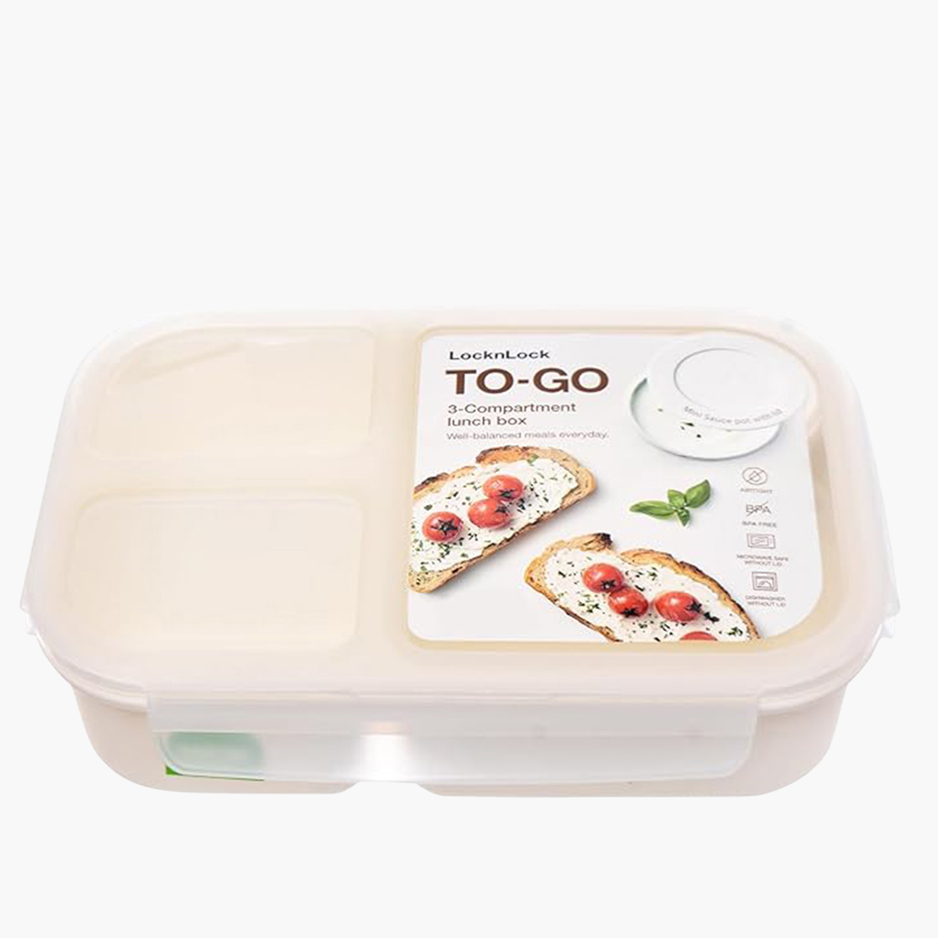 LocknLock 3-Compartment Lunch Box with Clip-On Lid - 980 ml-school-lunchessentials-lunchboxes-image-1