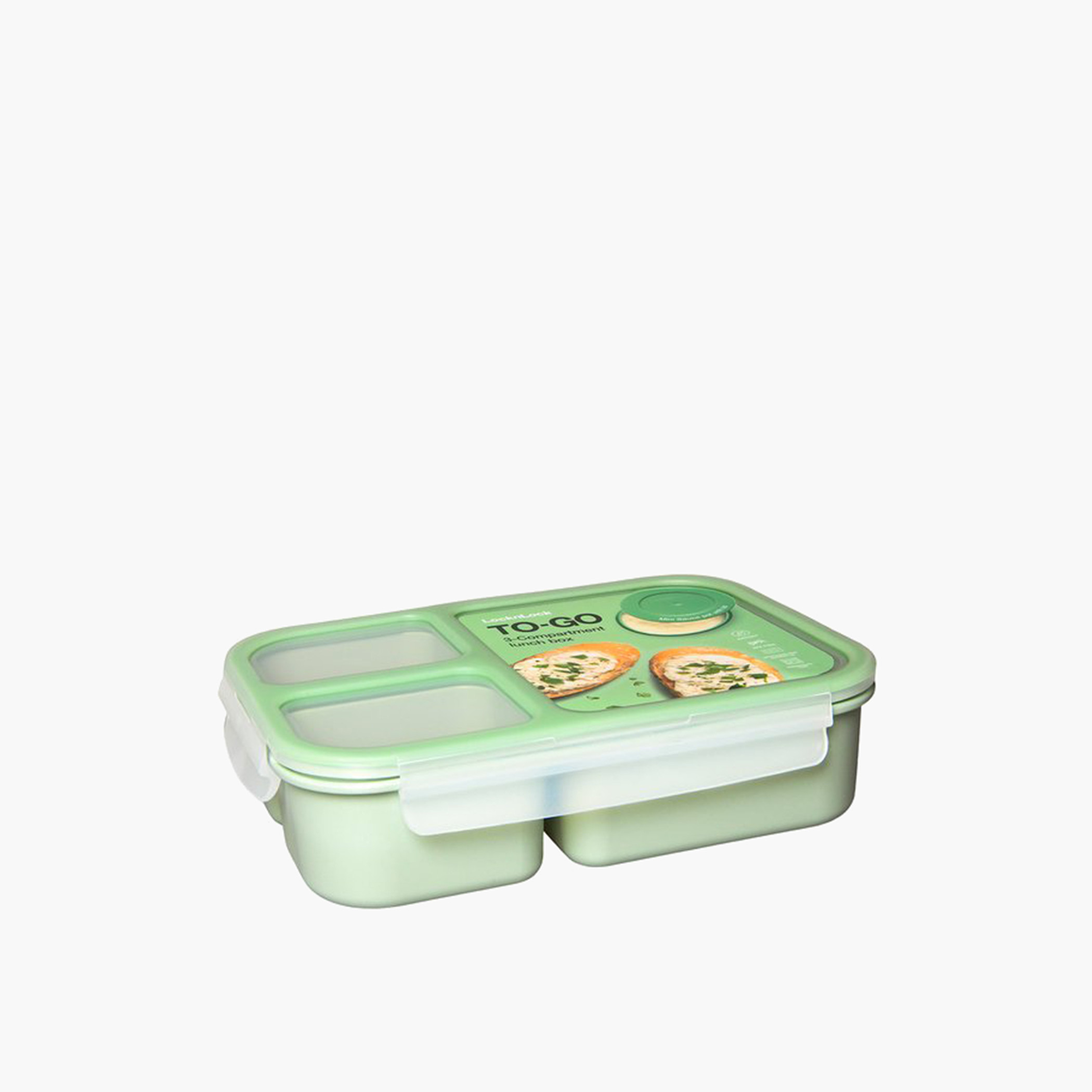 LocknLock Rectangular 3-Compartment Lunch Box with Clip Lock Lid - 980 ml-school-lunchessentials-lunchboxes-image-2