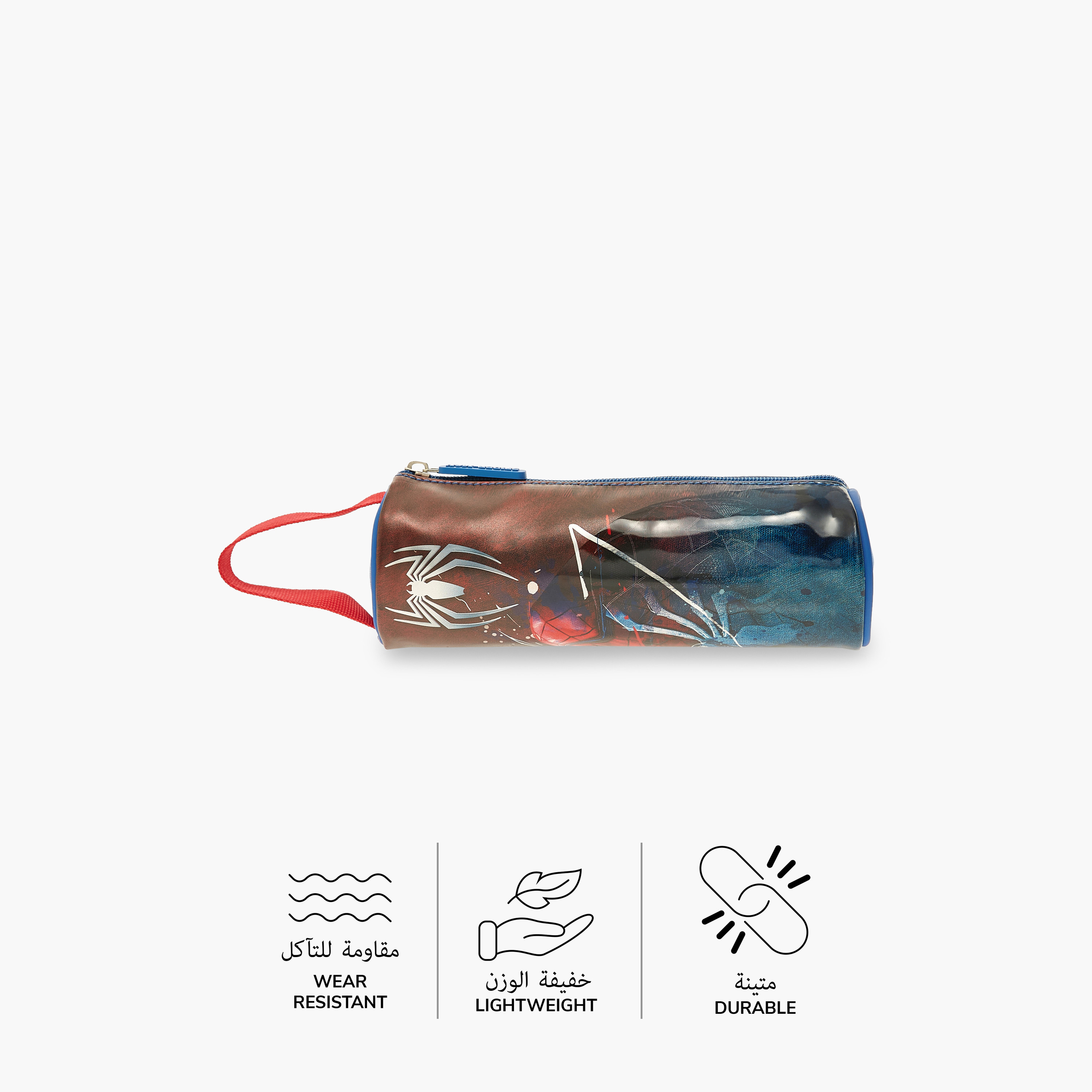 Spider-Man Print Pencil Pouch with Zip Closure-school-stationery-pencilcases-image-4