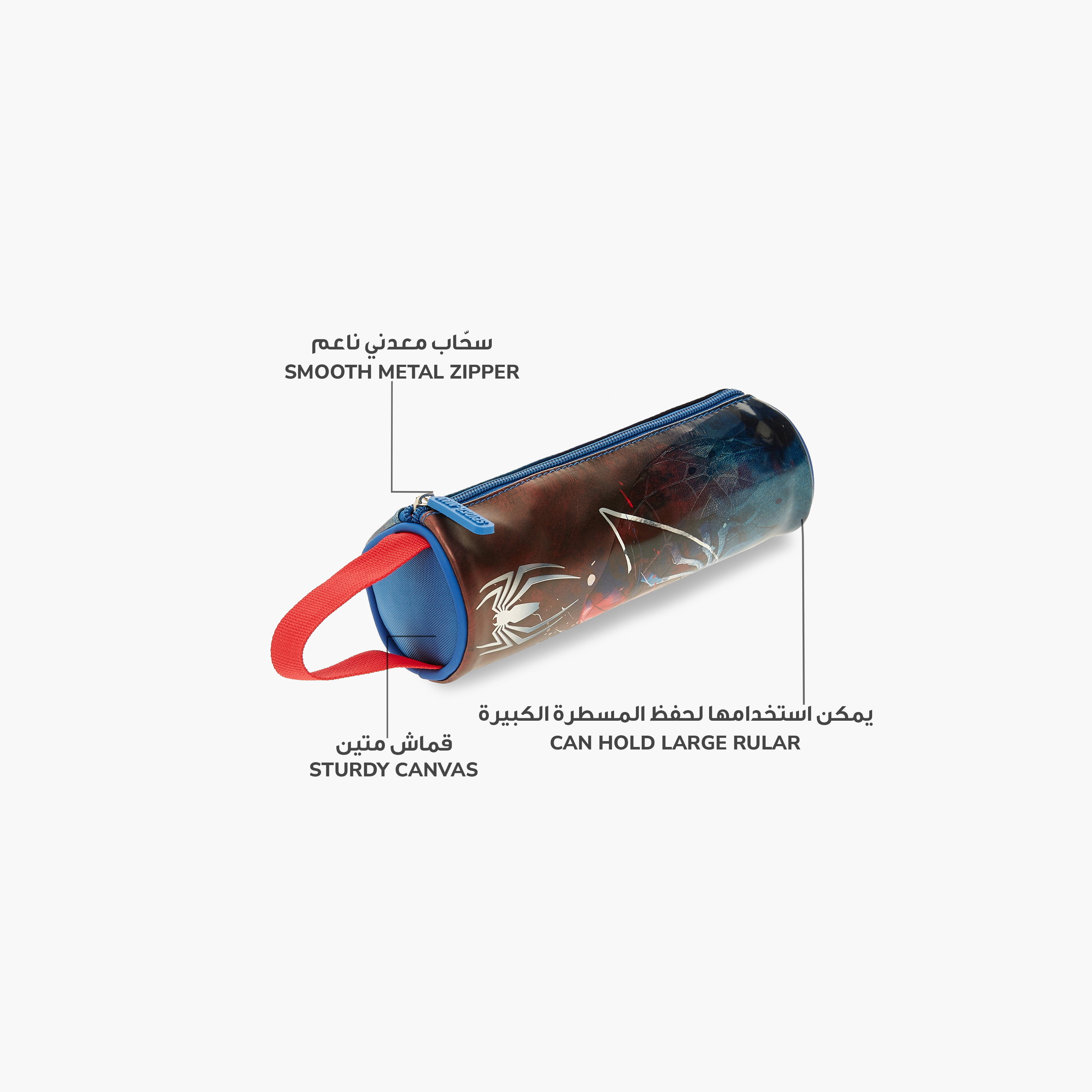 Spider-Man Print Pencil Pouch with Zip Closure-school-stationery-pencilcases-image-6