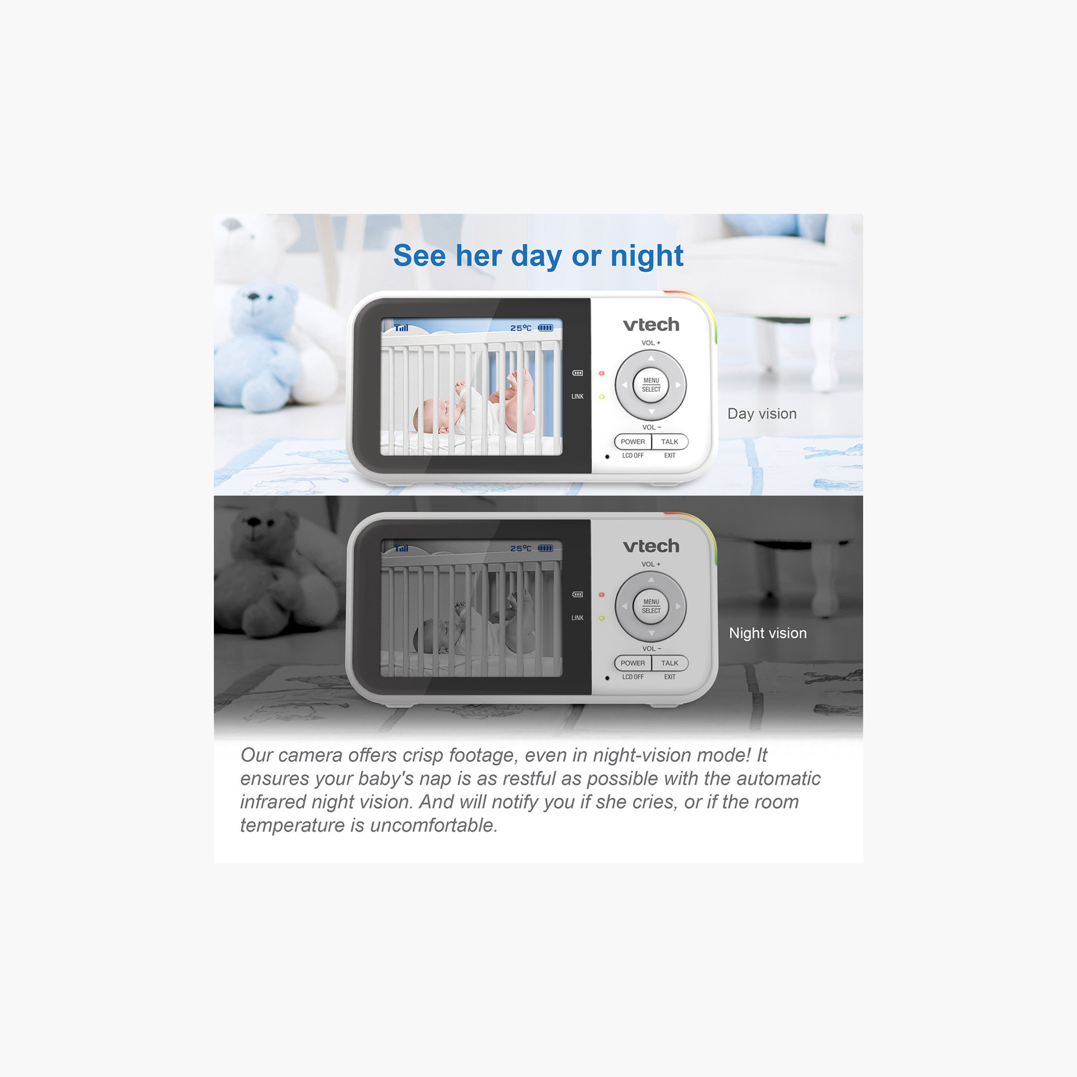 VTech 2.8-inch Video Monitor with Night Light-cpbaby-healthandsafety-babymonitors-image-3