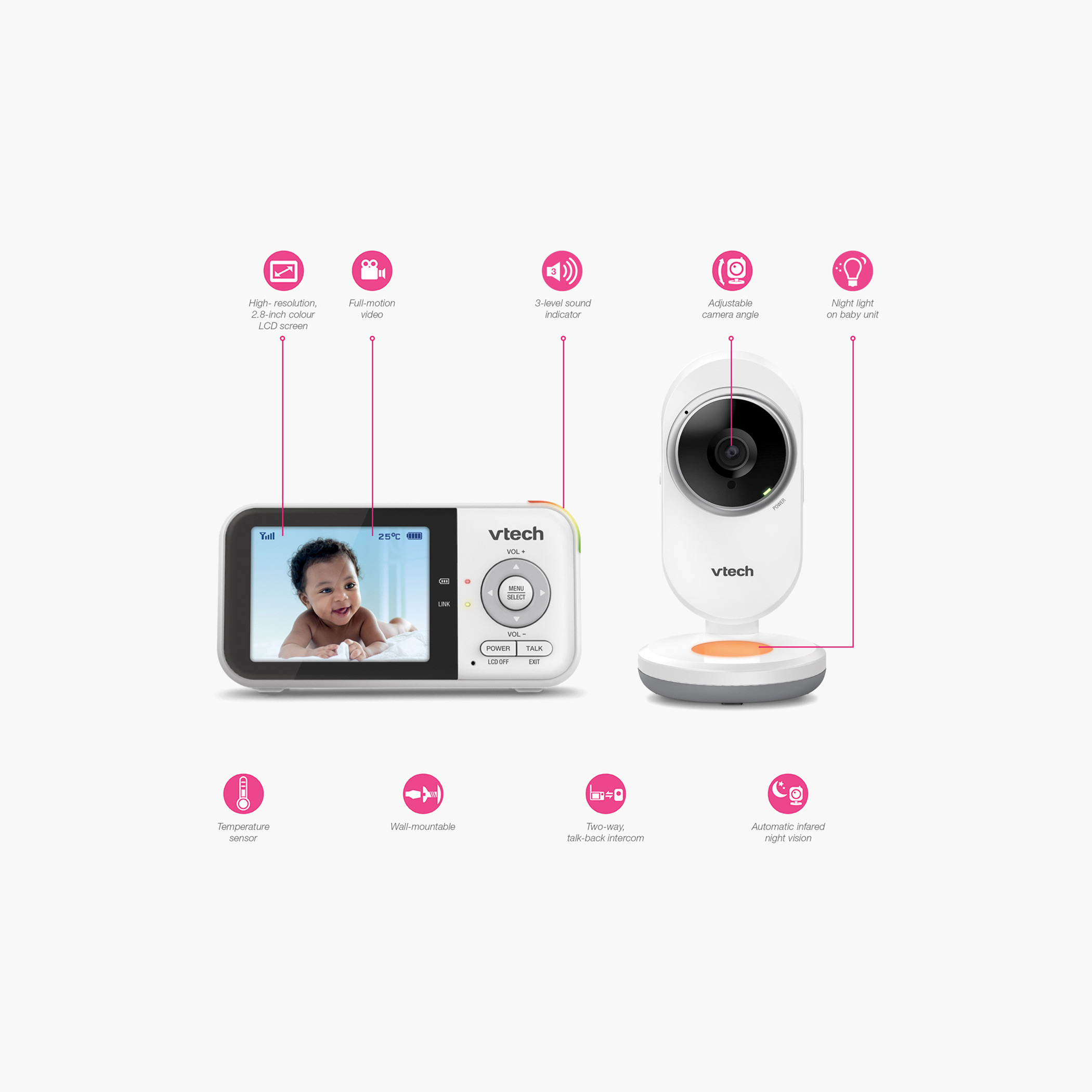 VTech 2.8-inch Video Monitor with Night Light-cpbaby-healthandsafety-babymonitors-image-8