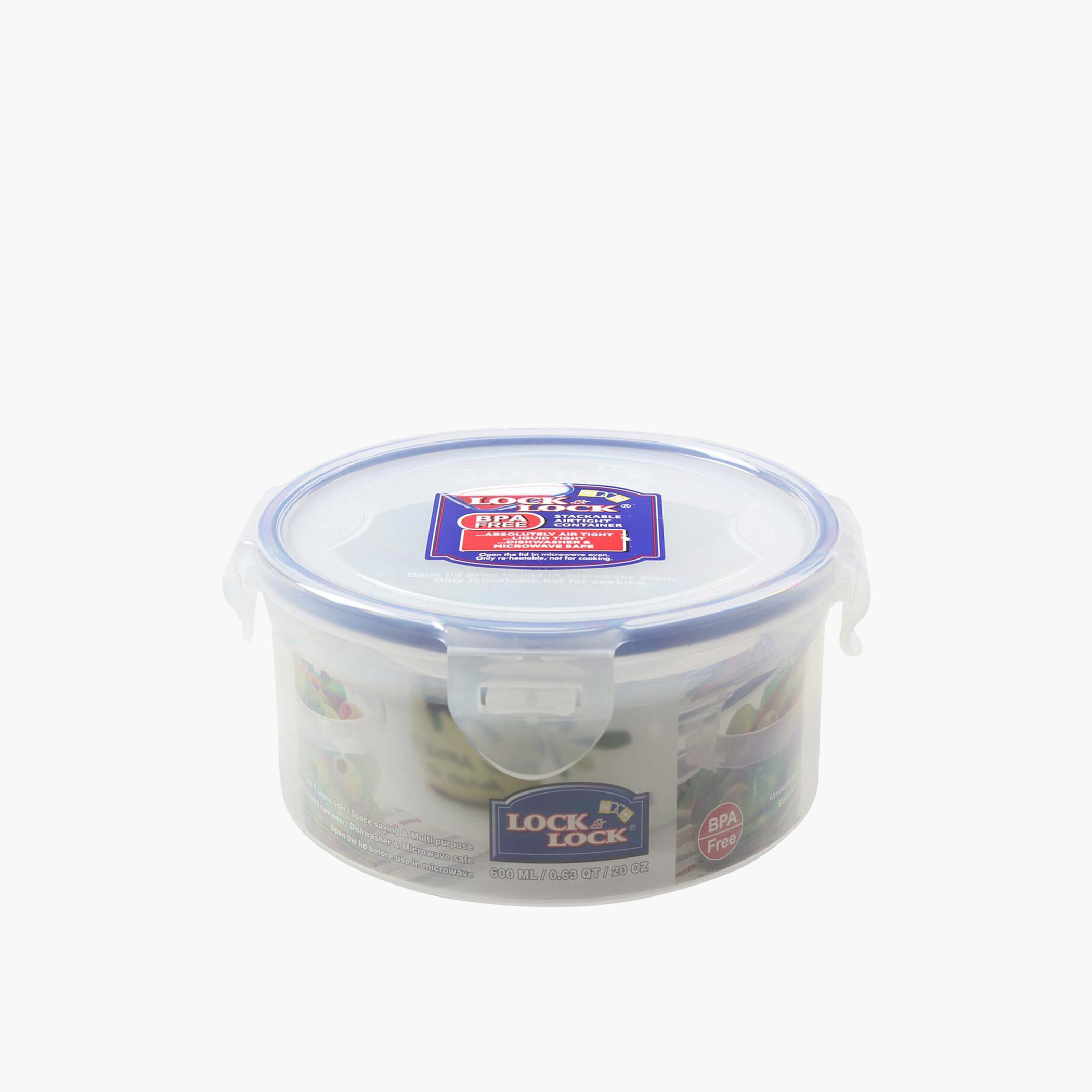 LocknLock Round Food Container with Clip Lock Lid - 600ml-household-kitchen-foodstorage-containers-image-2